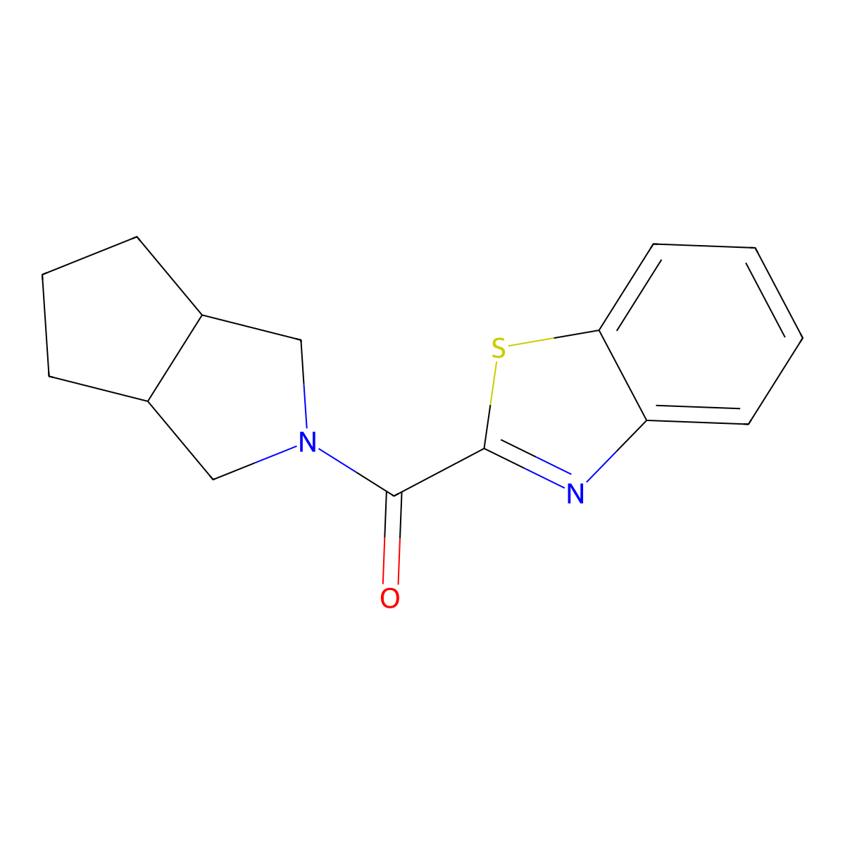 2-{Octahydrocyclopenta[c]pyrrole-2-carbonyl}-1,3-benzothiazole molecular structure, CAS 2327363-84-6