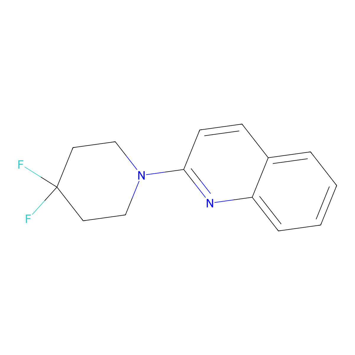 2-(4,4-Difluoropiperidin-1-yl)quinoline molecular structure, CAS 2327364-32-7