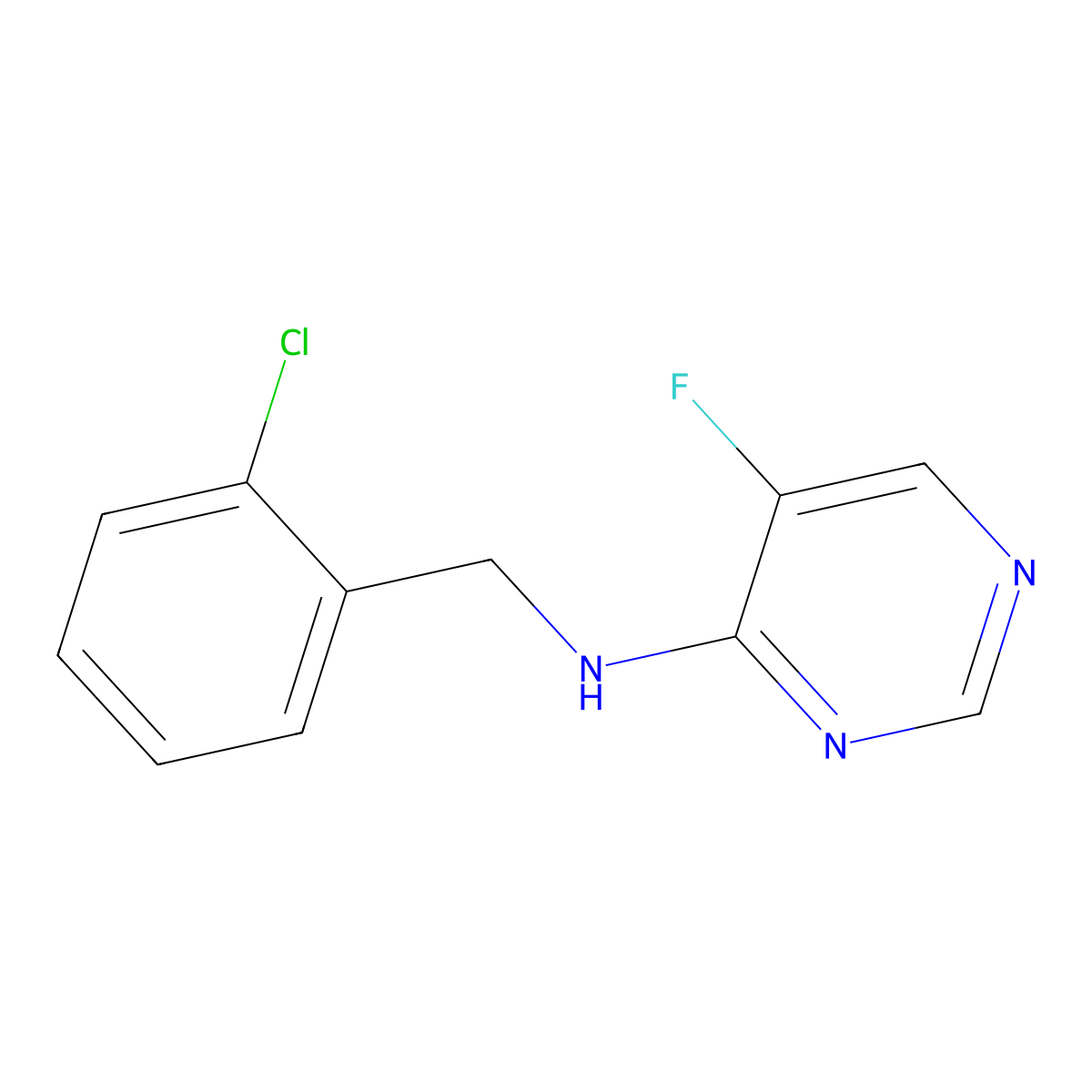 N-[(2-chlorophenyl)methyl]-5-fluoropyrimidin-4-amine molecular structure, CAS 2327364-75-8