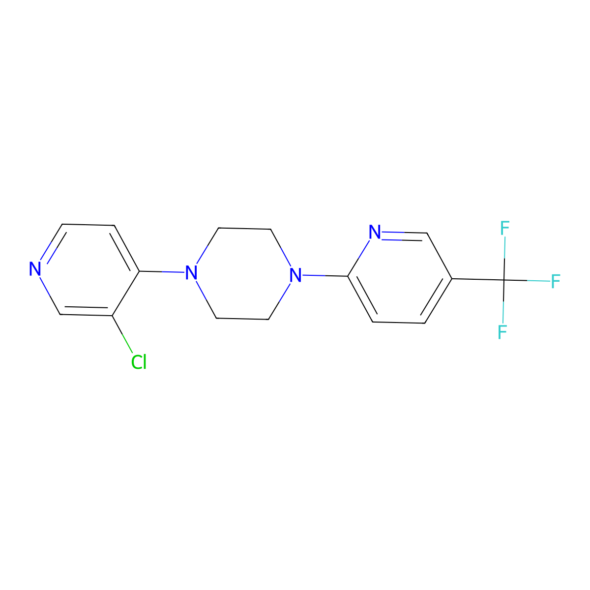 1-(3-Chloropyridin-4-yl)-4-[5-(trifluoromethyl)pyridin-2-yl]piperazine molecular structure, CAS 2327367-18-8