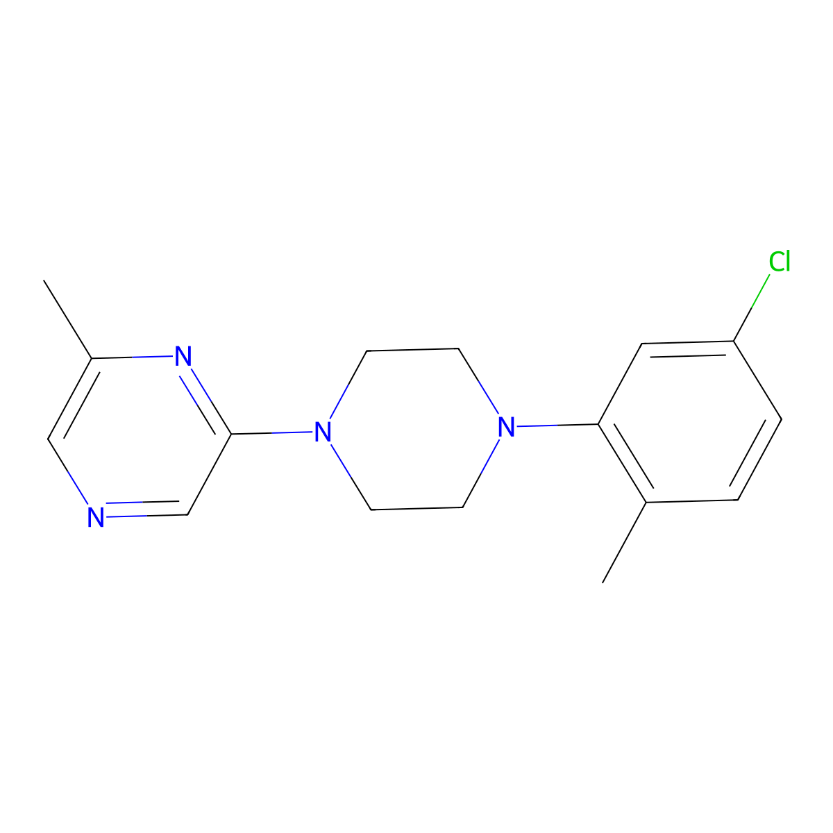 2-[4-(5-Chloro-2-methylphenyl)piperazin-1-yl]-6-methylpyrazine molecular structure, CAS 2327369-69-5
