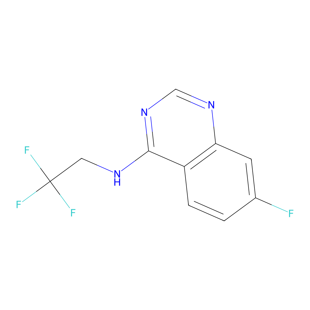 7-Fluoro-N-(2,2,2-trifluoroethyl)quinazolin-4-amine molecular structure, CAS 2327370-13-6