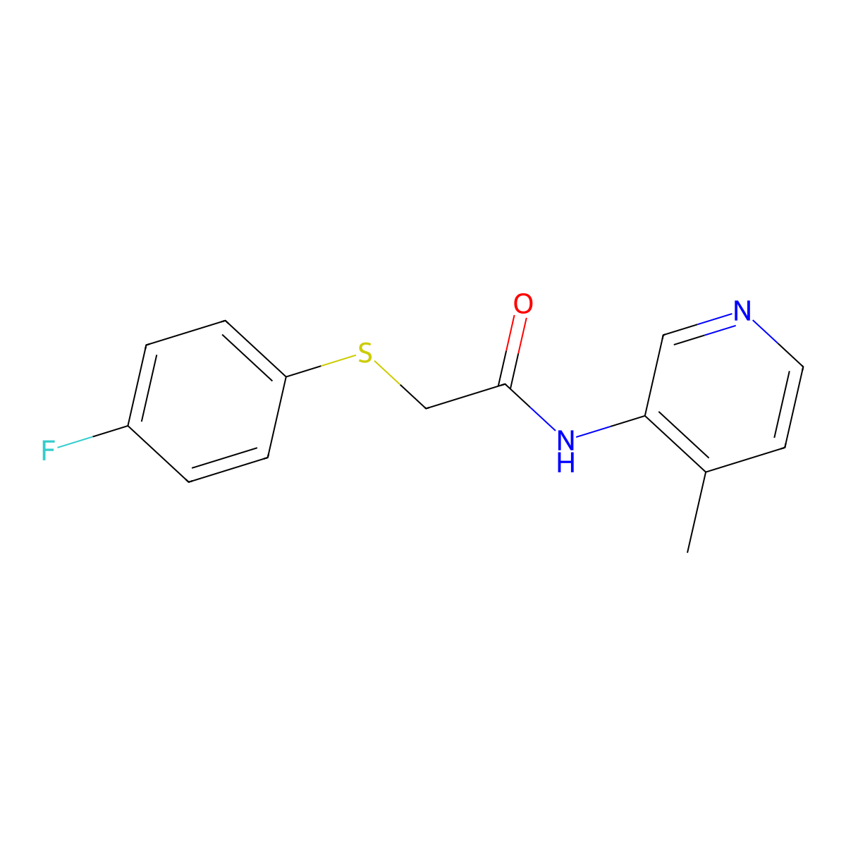 2-[(4-fluorophenyl)sulfanyl]-N-(4-methylpyridin-3-yl)acetamide molecular structure, CAS 2327371-06-0