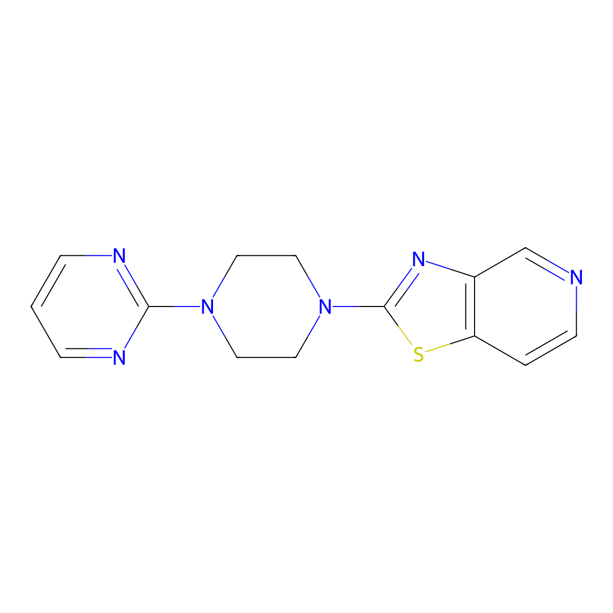 2-(4-{[1,3]Thiazolo[4,5-c]pyridin-2-yl}piperazin-1-yl)pyrimidine molecular structure, CAS 2327373-92-0