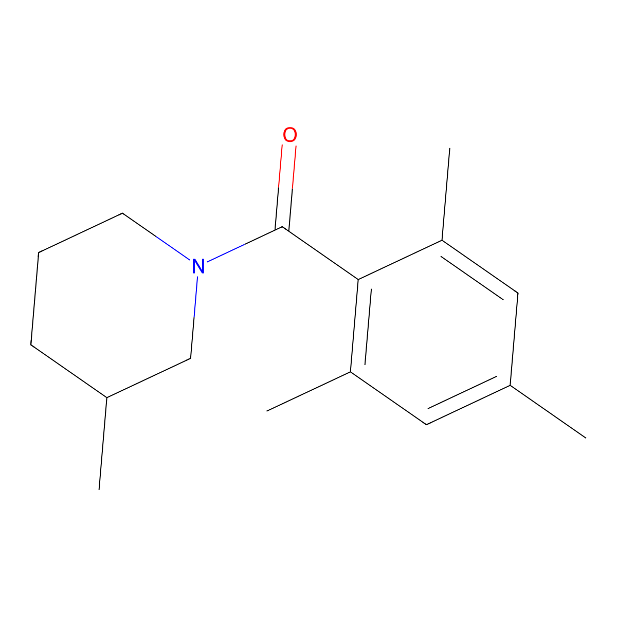 (3-Methyl-1-piperidinyl)(2,4,6-trimethylphenyl)methanone molecular structure, CAS 2327377-68-2