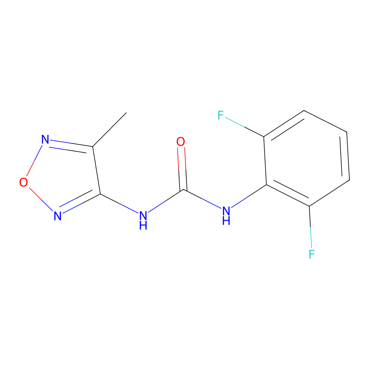 1-(2,6-Difluorophenyl)-3-(4-methyl-1,2,5-oxadiazol-3-yl)urea molecular structure, CAS 2327385-57-7