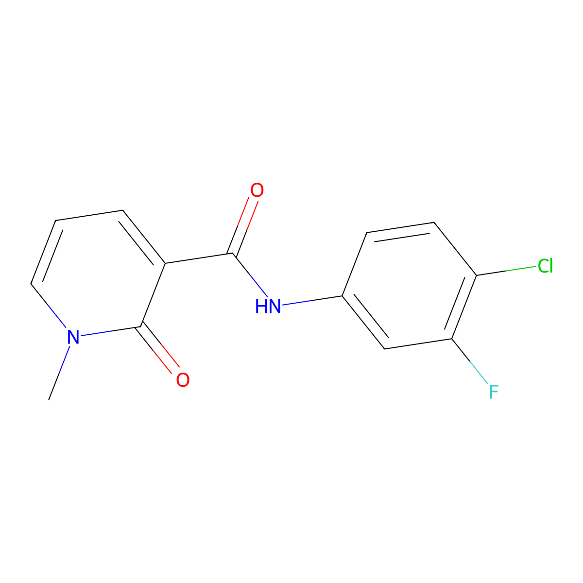 N-(4-chloro-3-fluorophenyl)-1-methyl-2-oxo-1,2-dihydropyridine-3-carboxamide molecular structure, CAS 2327388-96-3