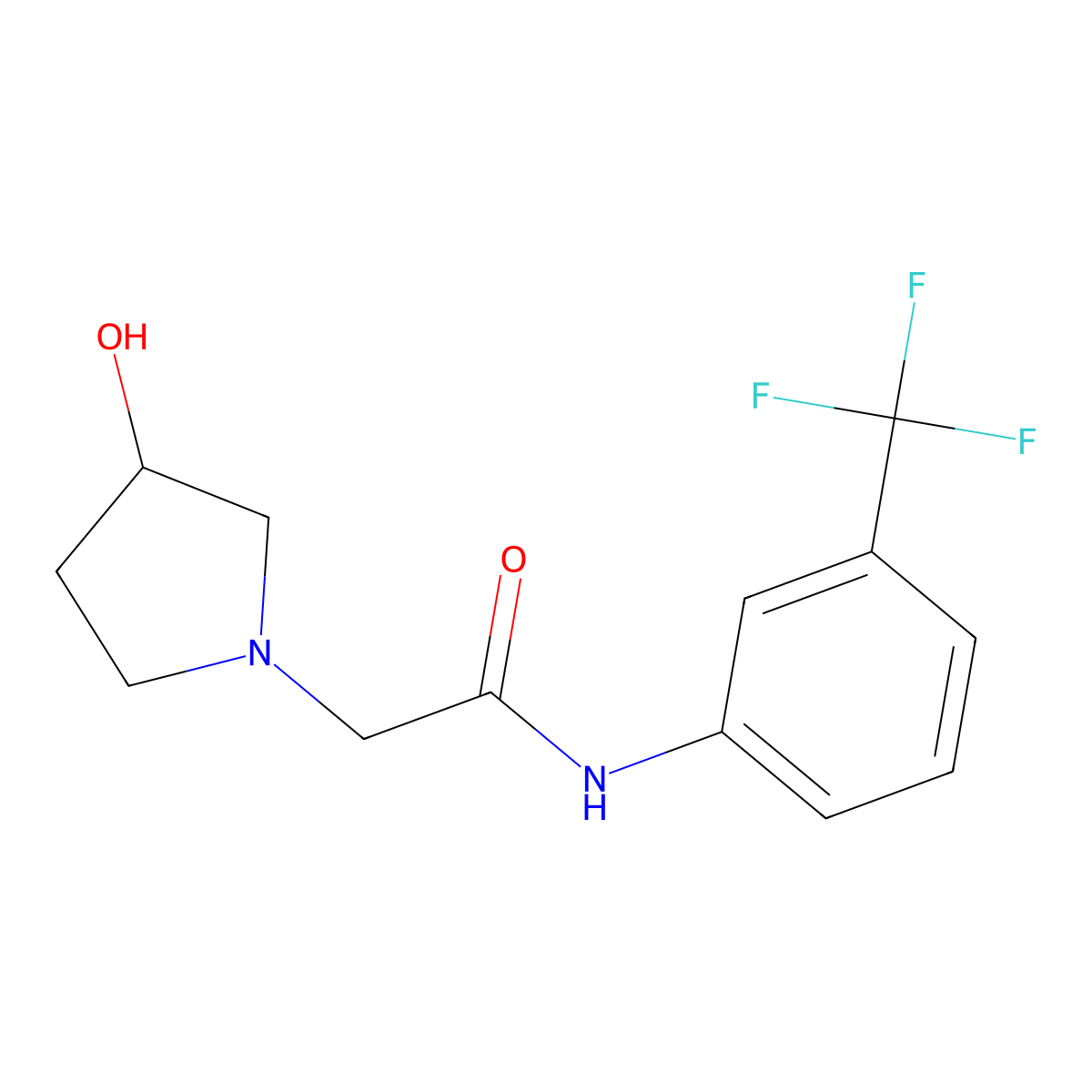 2-(3-hydroxypyrrolidin-1-yl)-N-[3-(trifluoromethyl)phenyl]acetamide molecular structure, CAS 2327398-34-3
