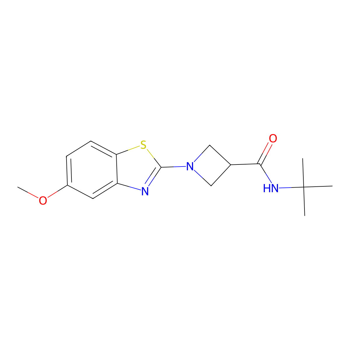 N-(tert-butyl)-1-(5-methoxybenzo[d]thiazol-2-yl)azetidine-3-carboxamide molecular structure, CAS 2327414-96-8
