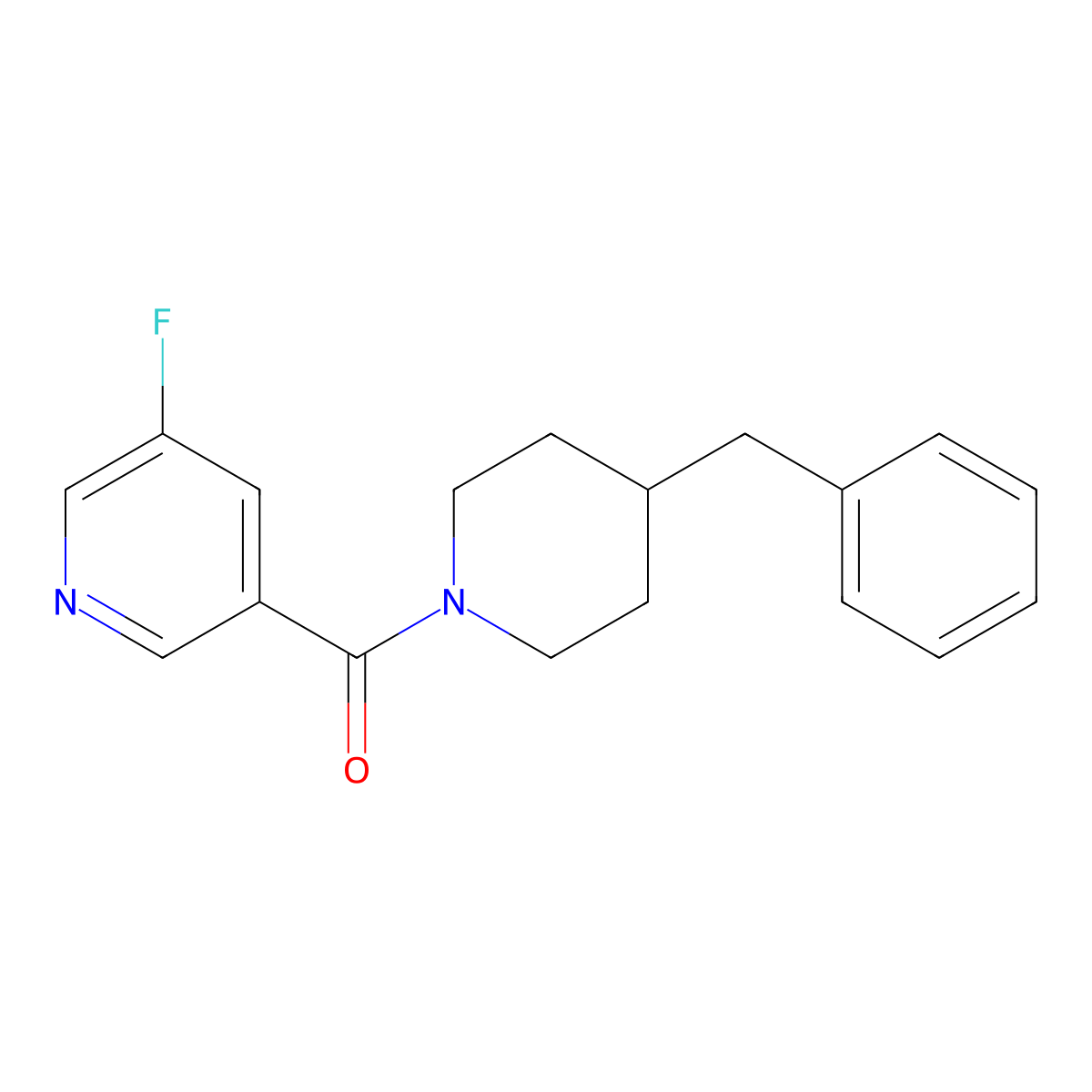 3-(4-Benzylpiperidine-1-carbonyl)-5-fluoropyridine molecular structure, CAS 2327429-06-9