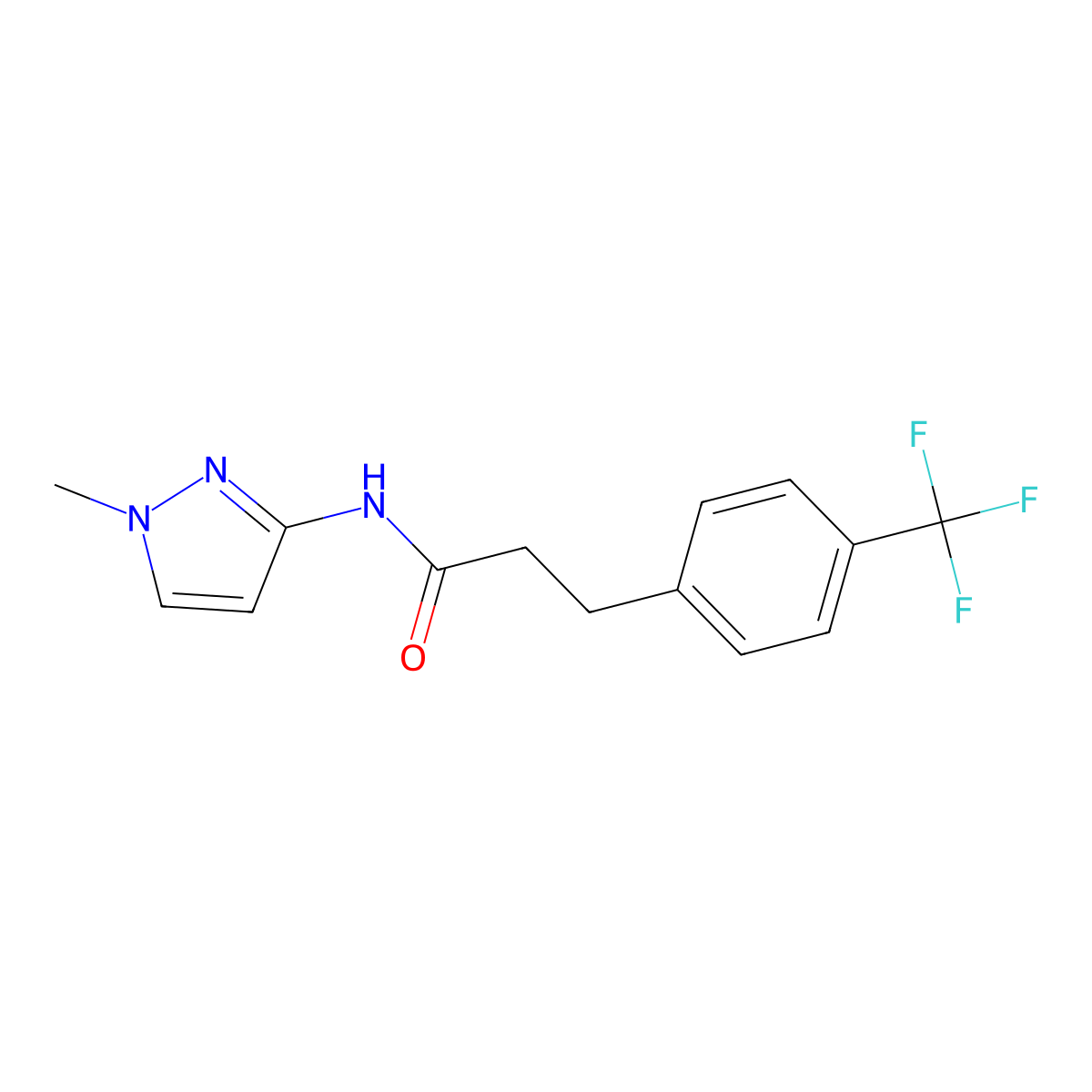 N-(1-methyl-1H-pyrazol-3-yl)-3-[4-(trifluoromethyl)phenyl]propanamide molecular structure, CAS 2327429-36-5