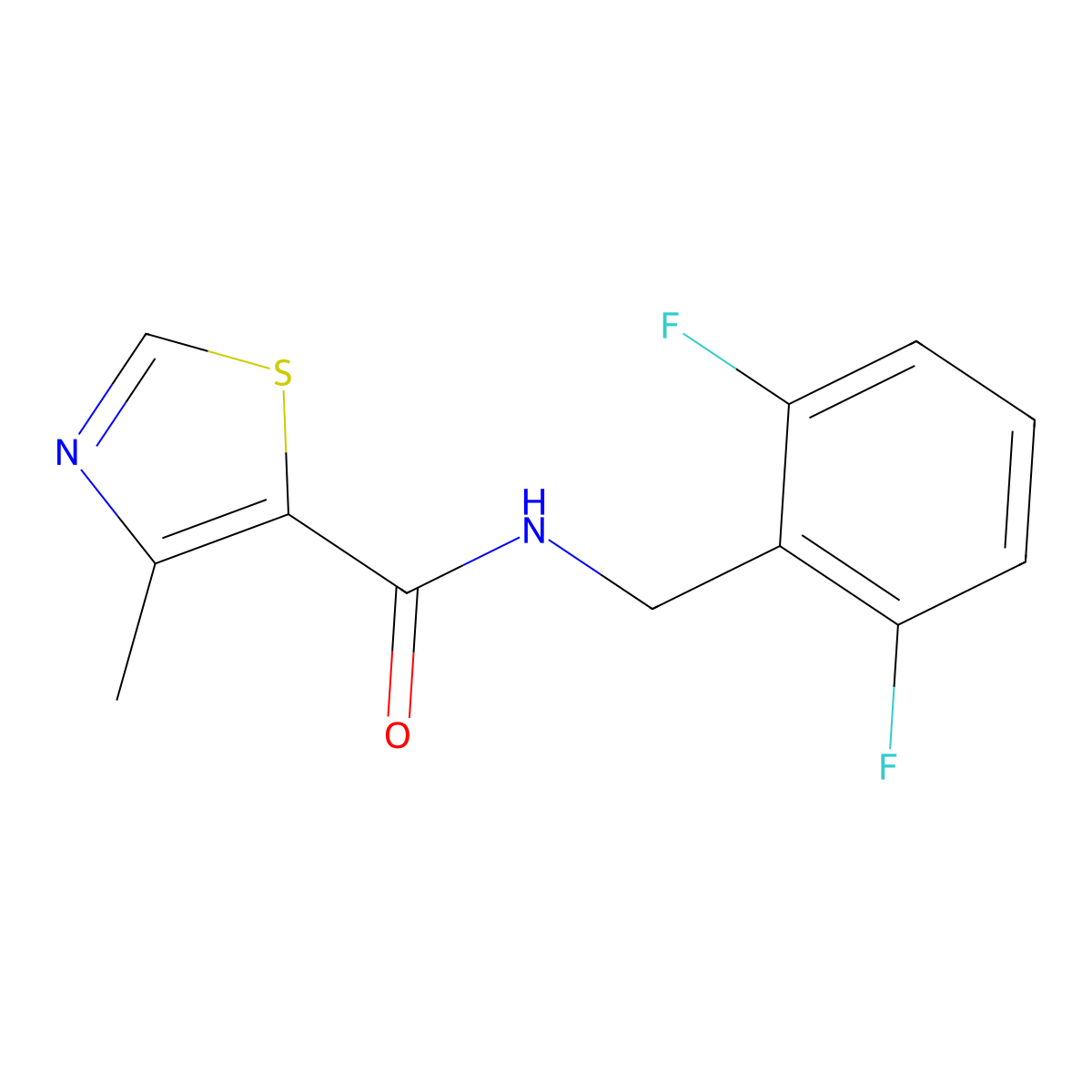 N-[(2,6-difluorophenyl)methyl]-4-methyl-1,3-thiazole-5-carboxamide molecular structure, CAS 2327432-53-9