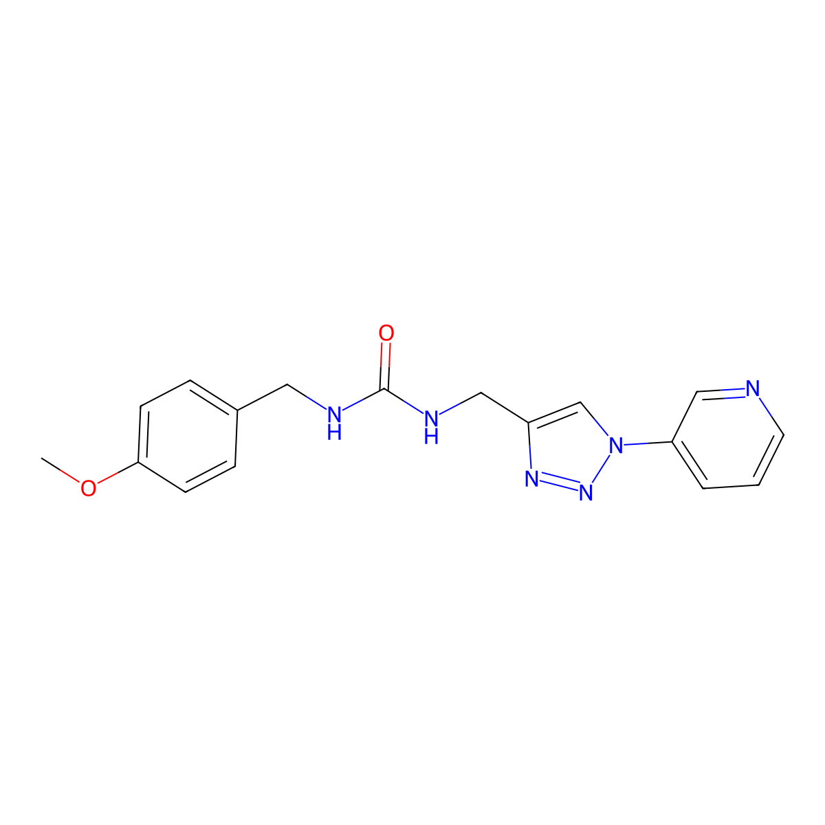 1-(4-methoxybenzyl)-3-((1-(pyridin-3-yl)-1H-1,2,3-triazol-4-yl)methyl)urea molecular structure, CAS 2327445-84-9