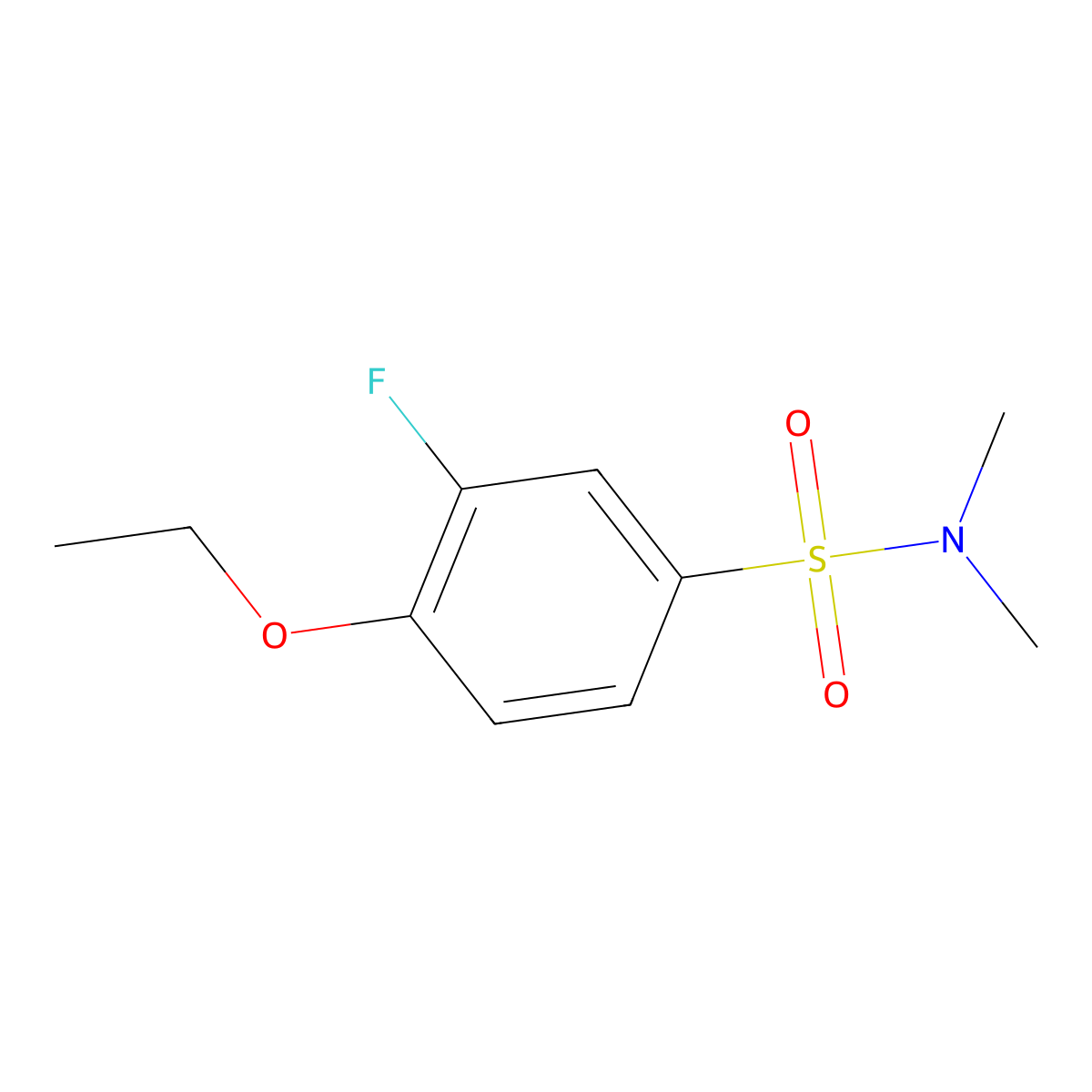 4-ethoxy-3-fluoro-N,N-dimethylbenzene-1-sulfonamide molecular structure, CAS 2327455-07-0