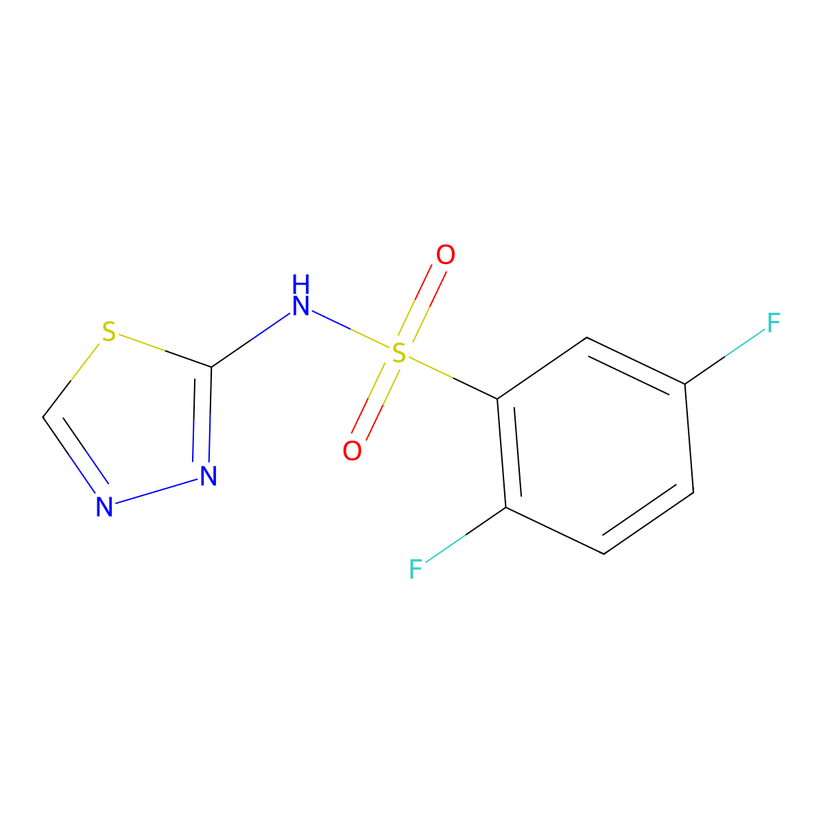 2,5-difluoro-N-(1,3,4-thiadiazol-2-yl)benzene-1-sulfonamide molecular structure, CAS 2327463-88-5