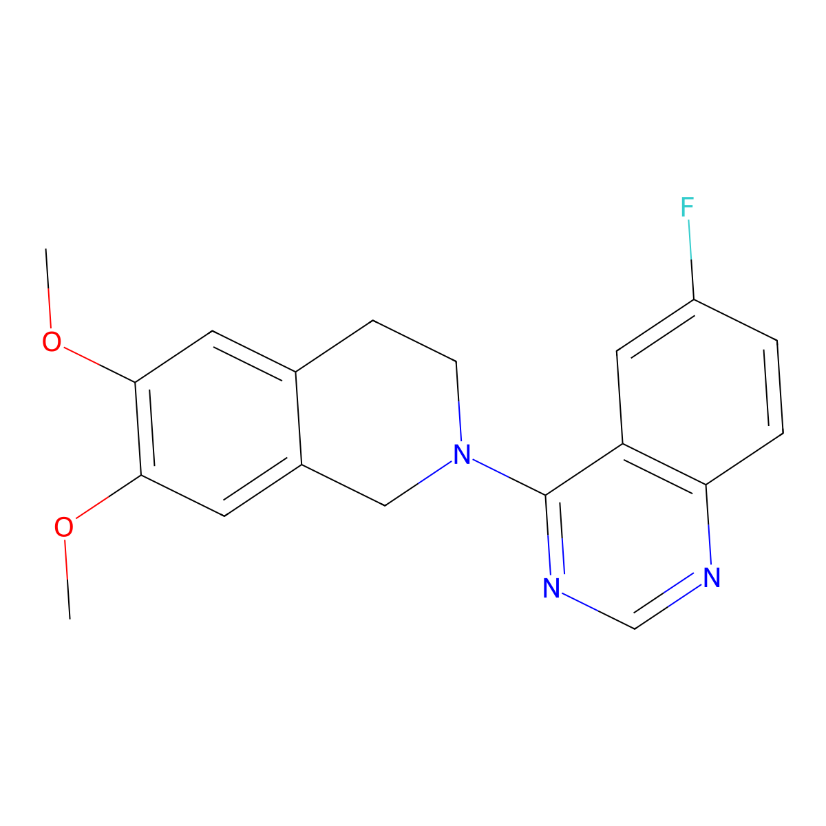 4-(6,7-Dimethoxy-1,2,3,4-tetrahydroisoquinolin-2-yl)-6-fluoroquinazoline molecular structure, CAS 2327467-63-8