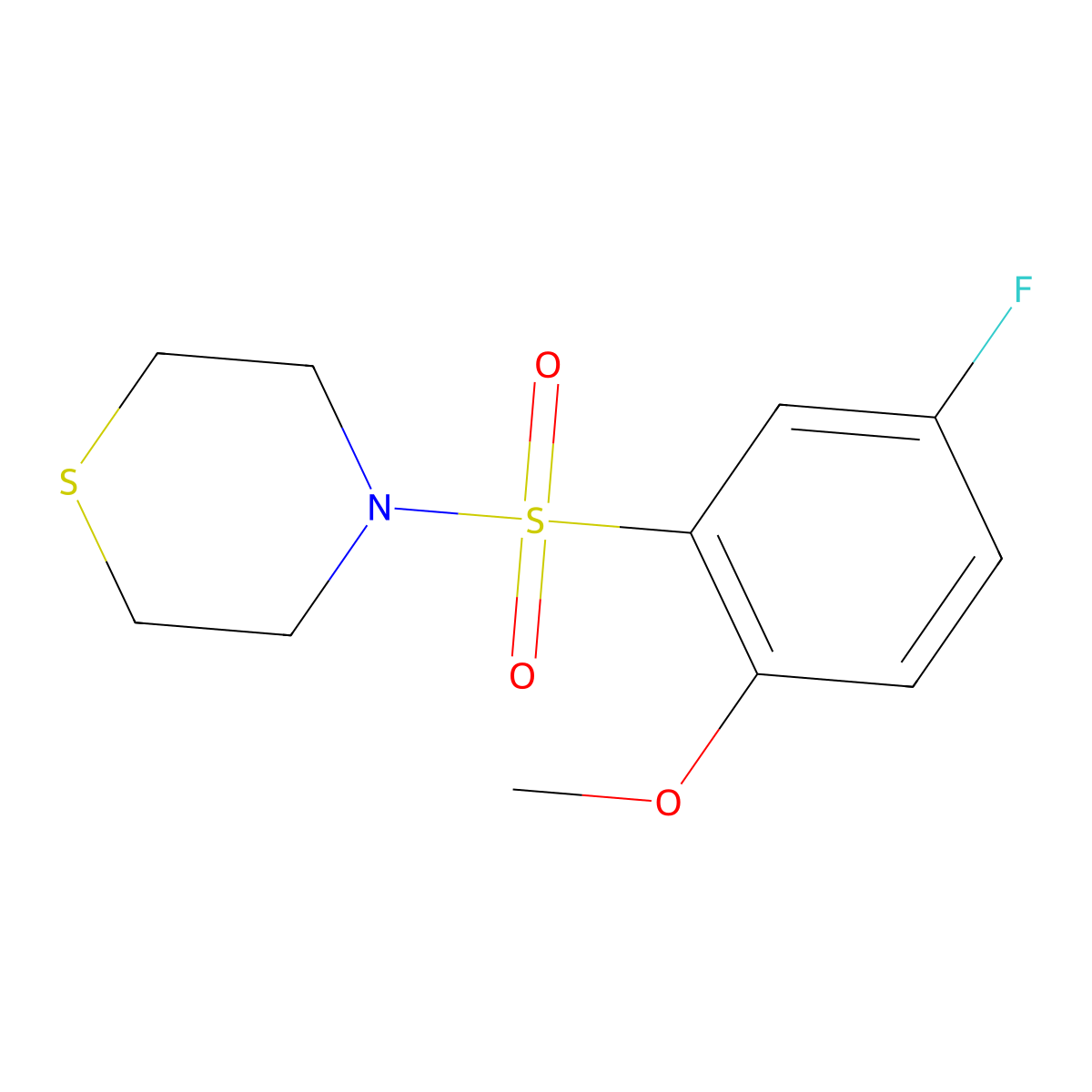 4-(5-Fluoro-2-methoxybenzenesulfonyl)thiomorpholine molecular structure, CAS 2327477-72-3