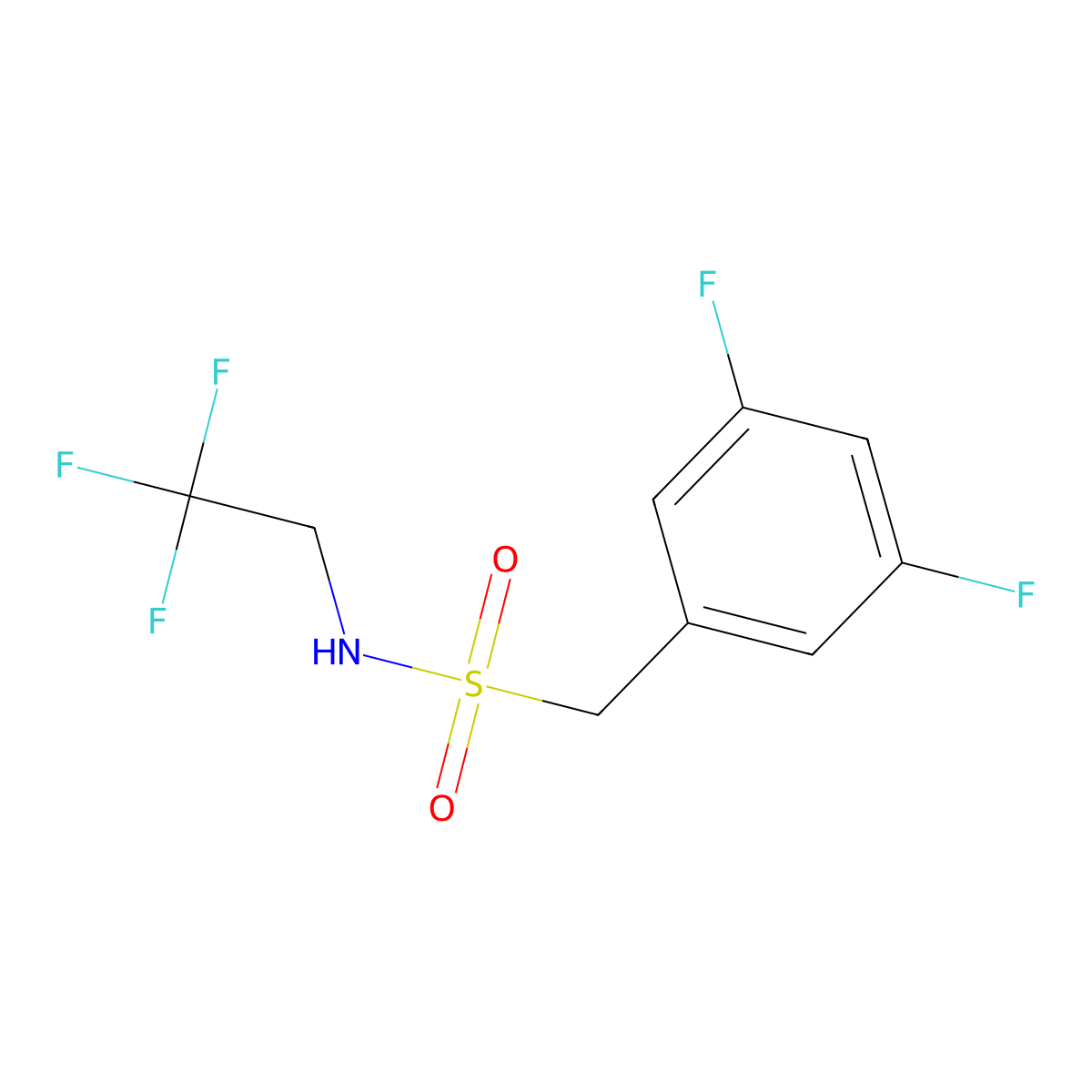 1-(3,5-Difluorophenyl)-N-(2,2,2-trifluoroethyl)methanesulfonamide molecular structure, CAS 2327482-39-1