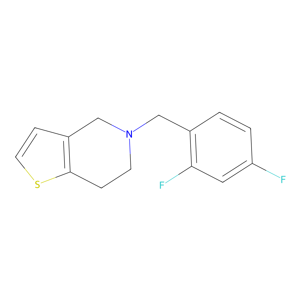 5-[(2,4-difluorophenyl)methyl]-4H,5H,6H,7H-thieno[3,2-c]pyridine molecular structure, CAS 2327484-10-4
