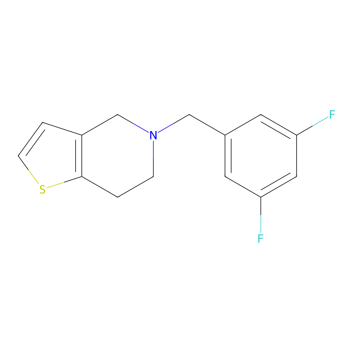 5-[(3,5-difluorophenyl)methyl]-4H,5H,6H,7H-thieno[3,2-c]pyridine molecular structure, CAS 2327484-25-1