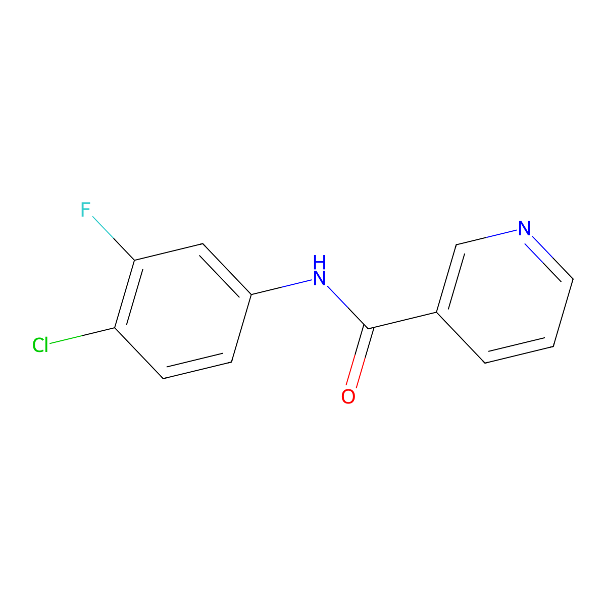 N-(4-chloro-3-fluorophenyl)pyridine-3-carboxamide molecular structure, CAS 2327484-65-9