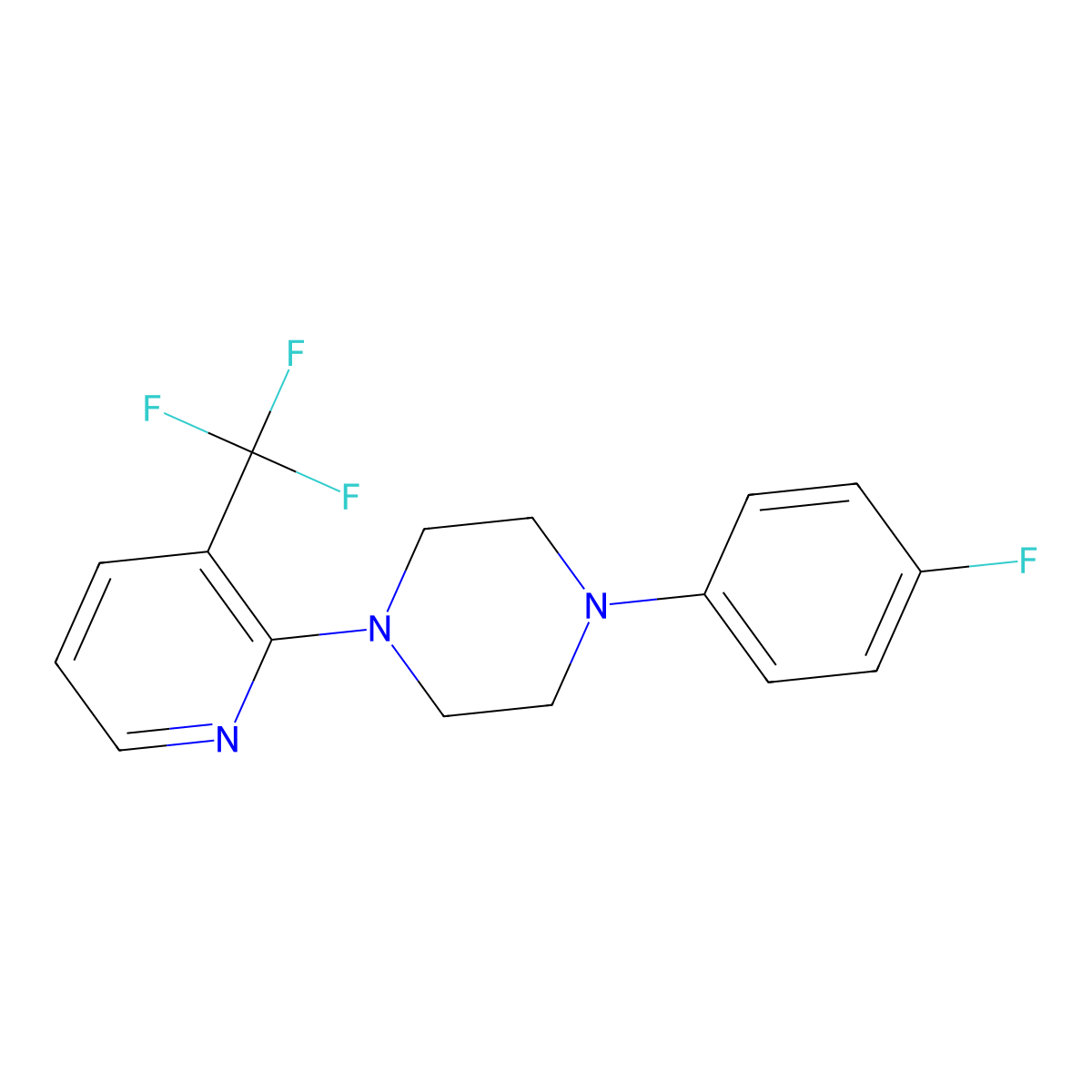 1-(4-Fluorophenyl)-4-[3-(trifluoromethyl)pyridin-2-yl]piperazine molecular structure, CAS 2327487-74-9