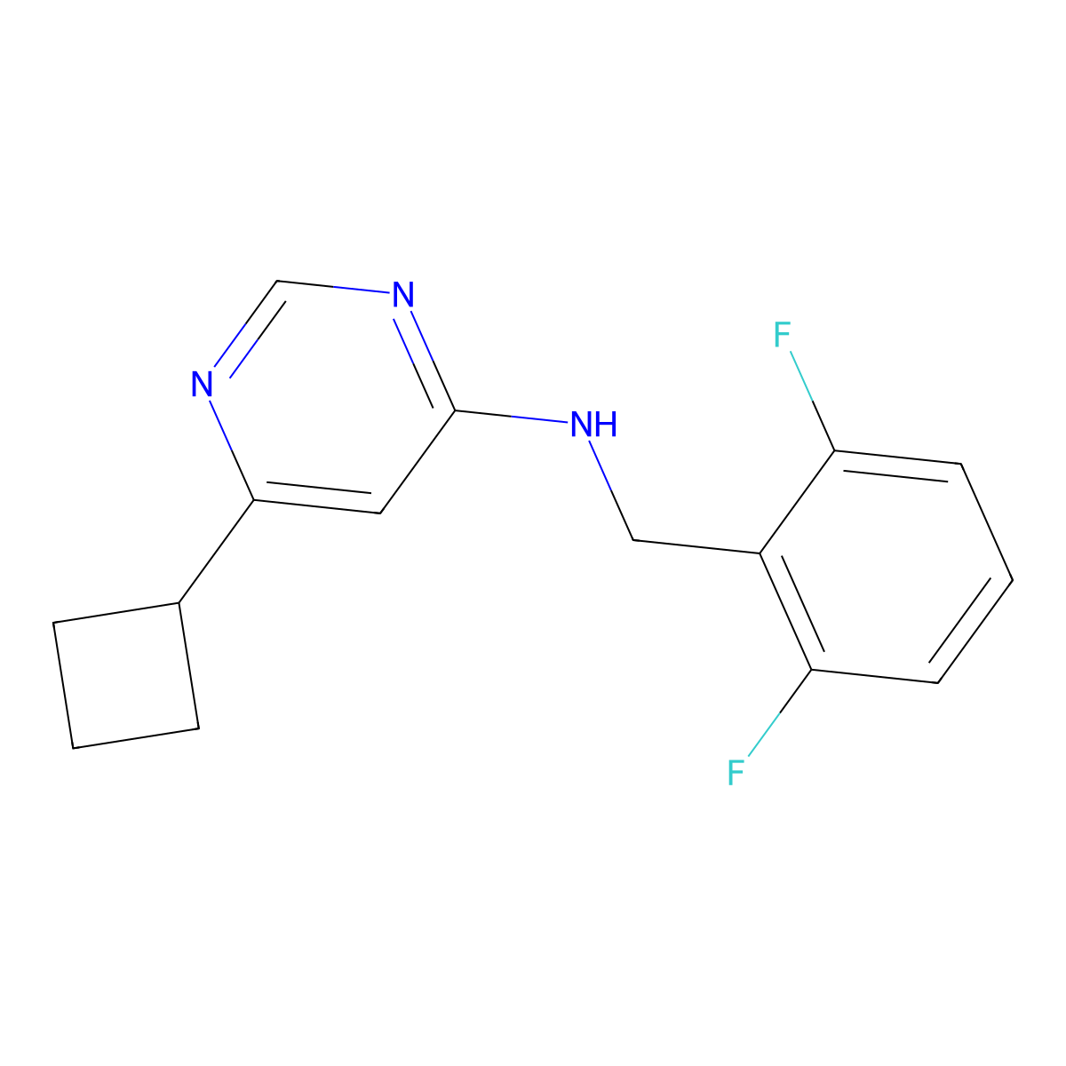 6-cyclobutyl-N-[(2,6-difluorophenyl)methyl]pyrimidin-4-amine molecular structure, CAS 2327493-52-5