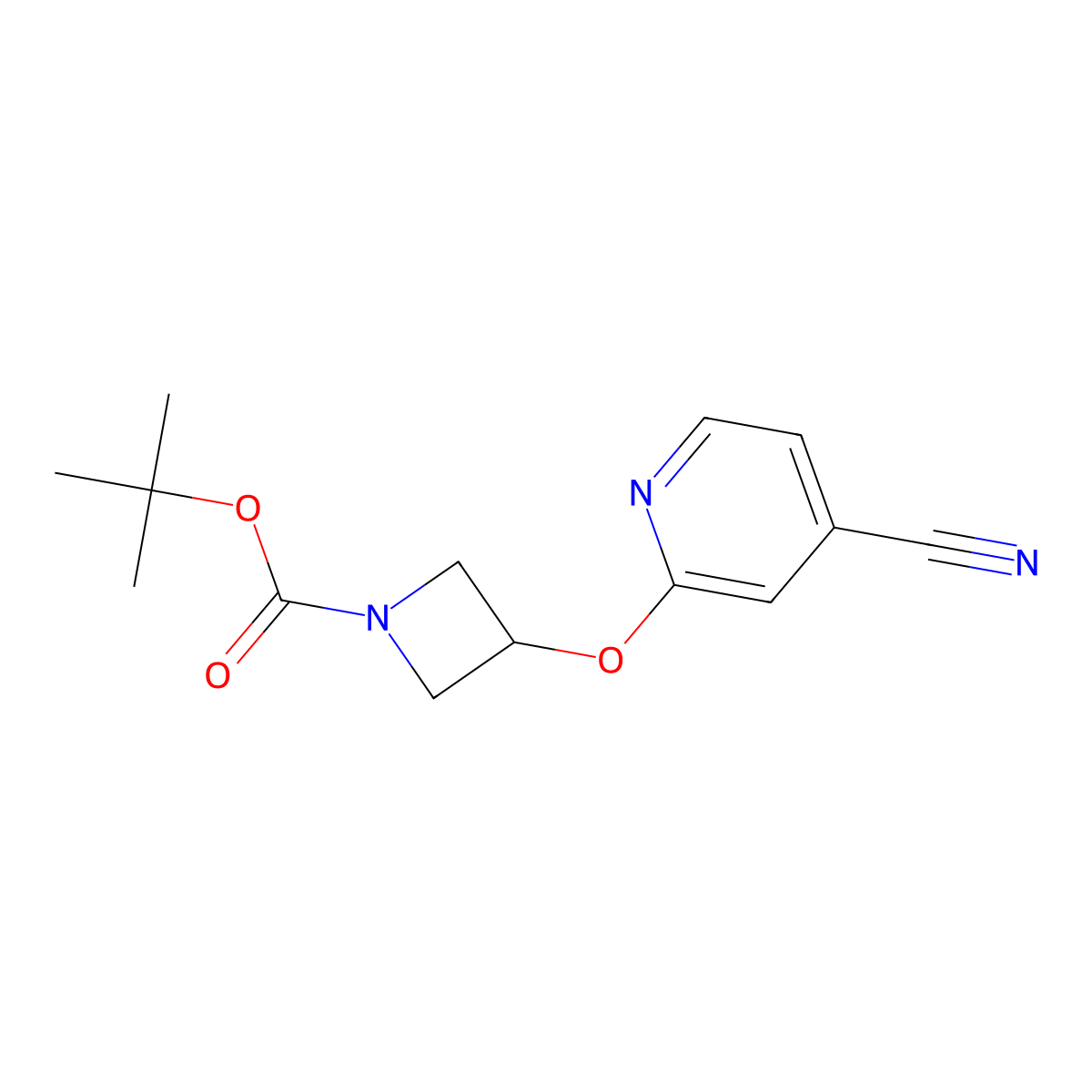 3-(4-Cyano-pyridin-2-yloxy)-azetidine-1-carboxylic acid tert-butyl ester molecular structure, CAS 2327494-00-6