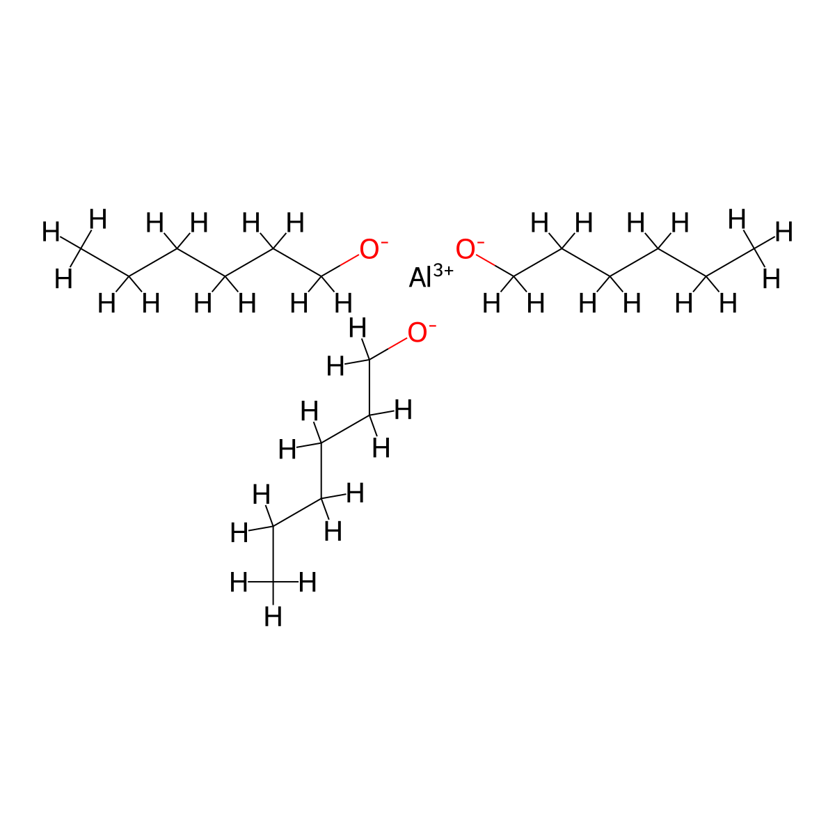 1-Hexanol, aluminum salt (3:1) molecular structure, CAS 23275-26-5