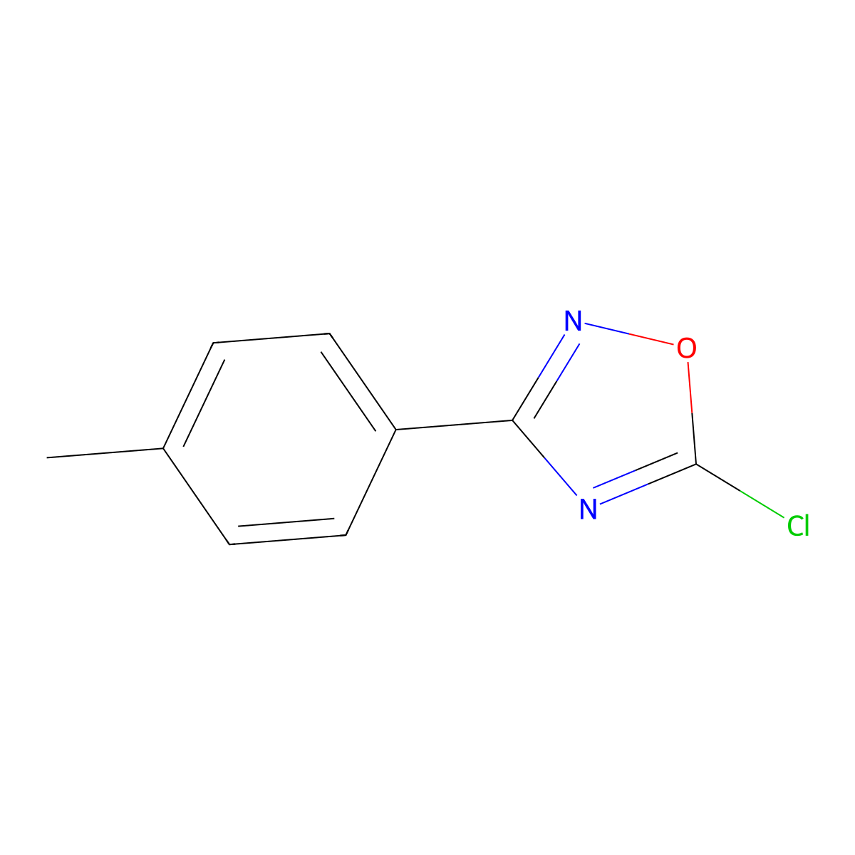 5-Chloro-3-(4-methylphenyl)-1,2,4-oxadiazole molecular structure, CAS 23275-38-9