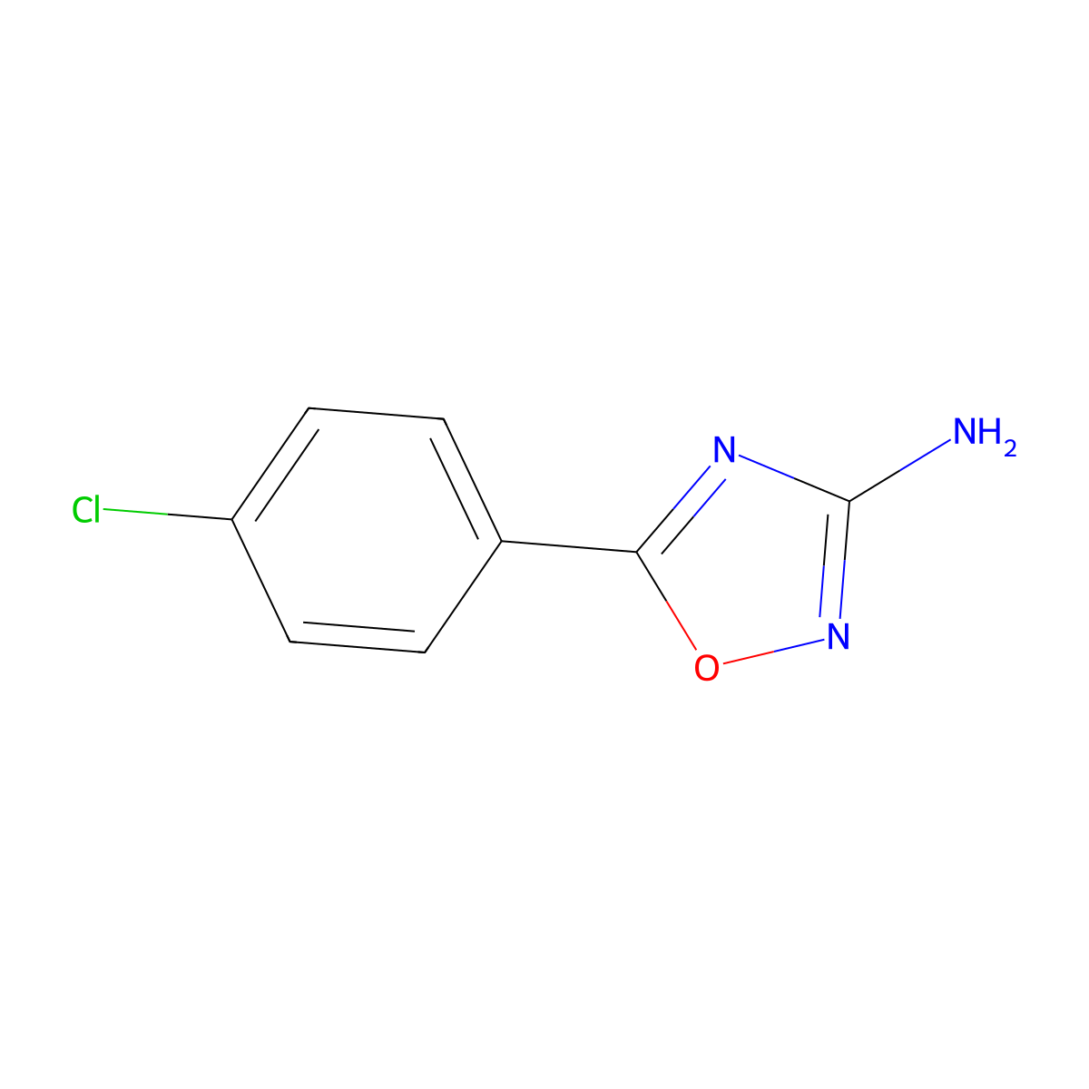 5-(4-Chlorophenyl)-1,2,4-oxadiazol-3-amine molecular structure, CAS 23275-53-8