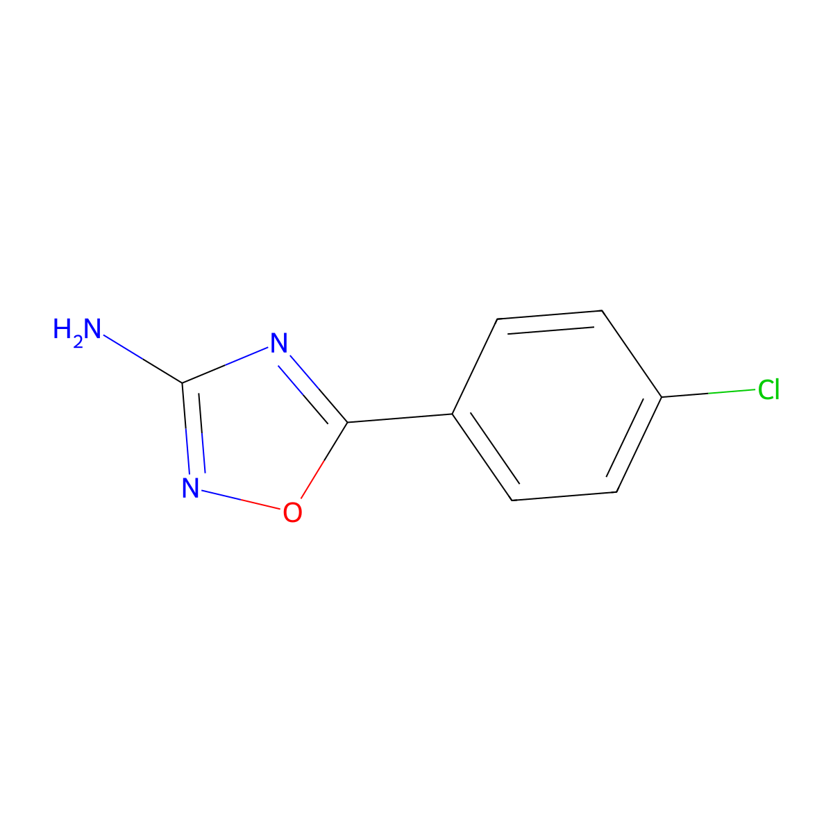 5-(4-Chlorophenyl)-1,2,4-oxadiazol-3-amine molecular structure, CAS 23275-53-8