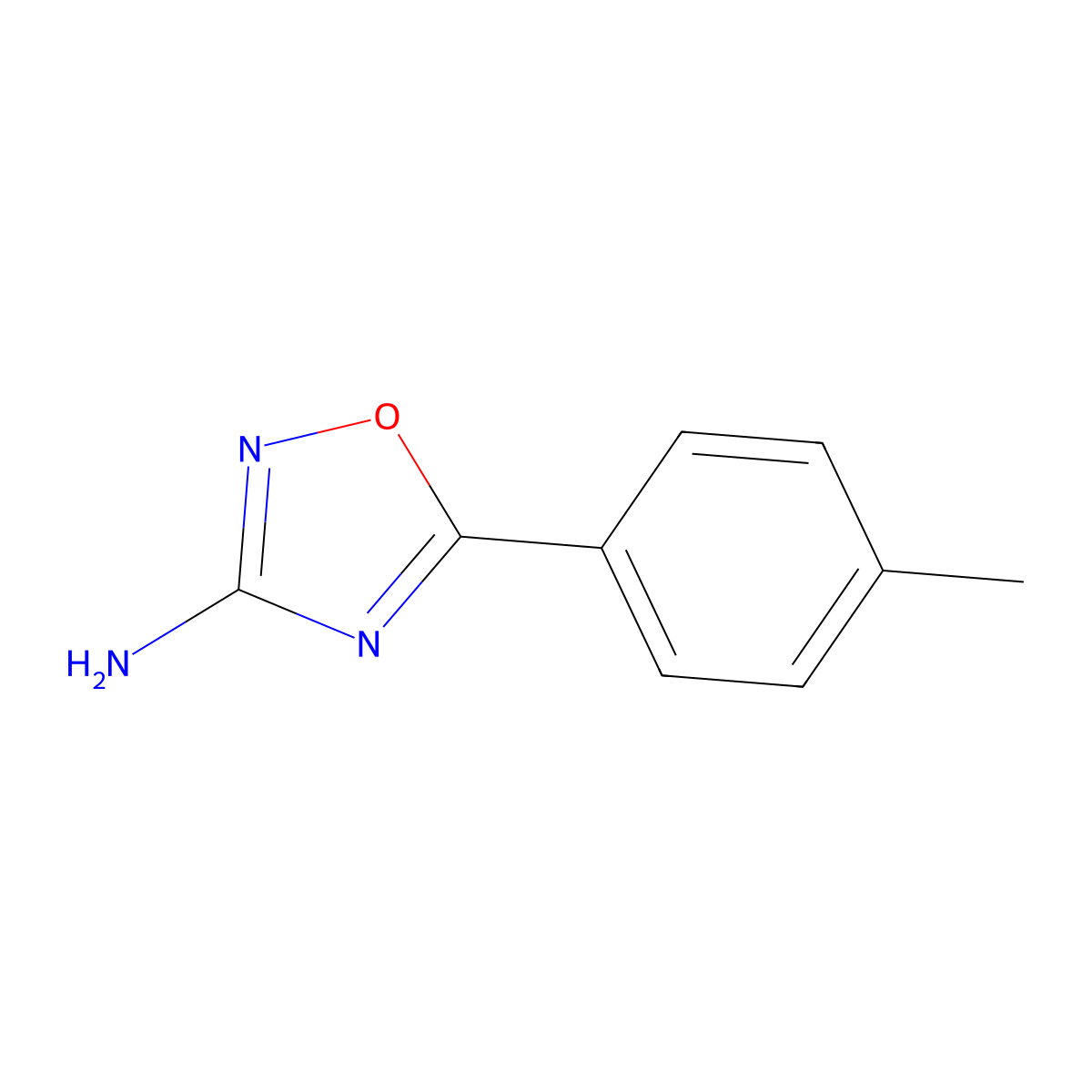 5-(4-Methylphenyl)-1,2,4-oxadiazol-3-amine molecular structure, CAS 23275-54-9
