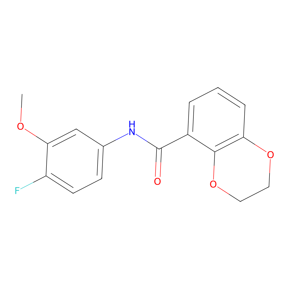 N-(4-fluoro-3-methoxyphenyl)-2,3-dihydro-1,4-benzodioxine-5-carboxamide molecular structure, CAS 2327501-07-3