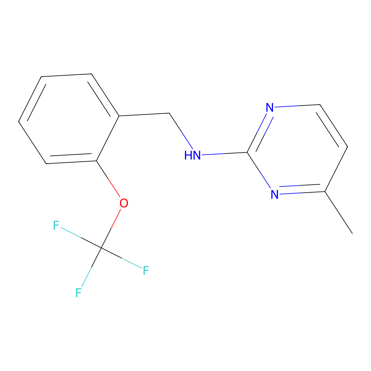 4-methyl-N-{[2-(trifluoromethoxy)phenyl]methyl}pyrimidin-2-amine molecular structure, CAS 2327504-29-8
