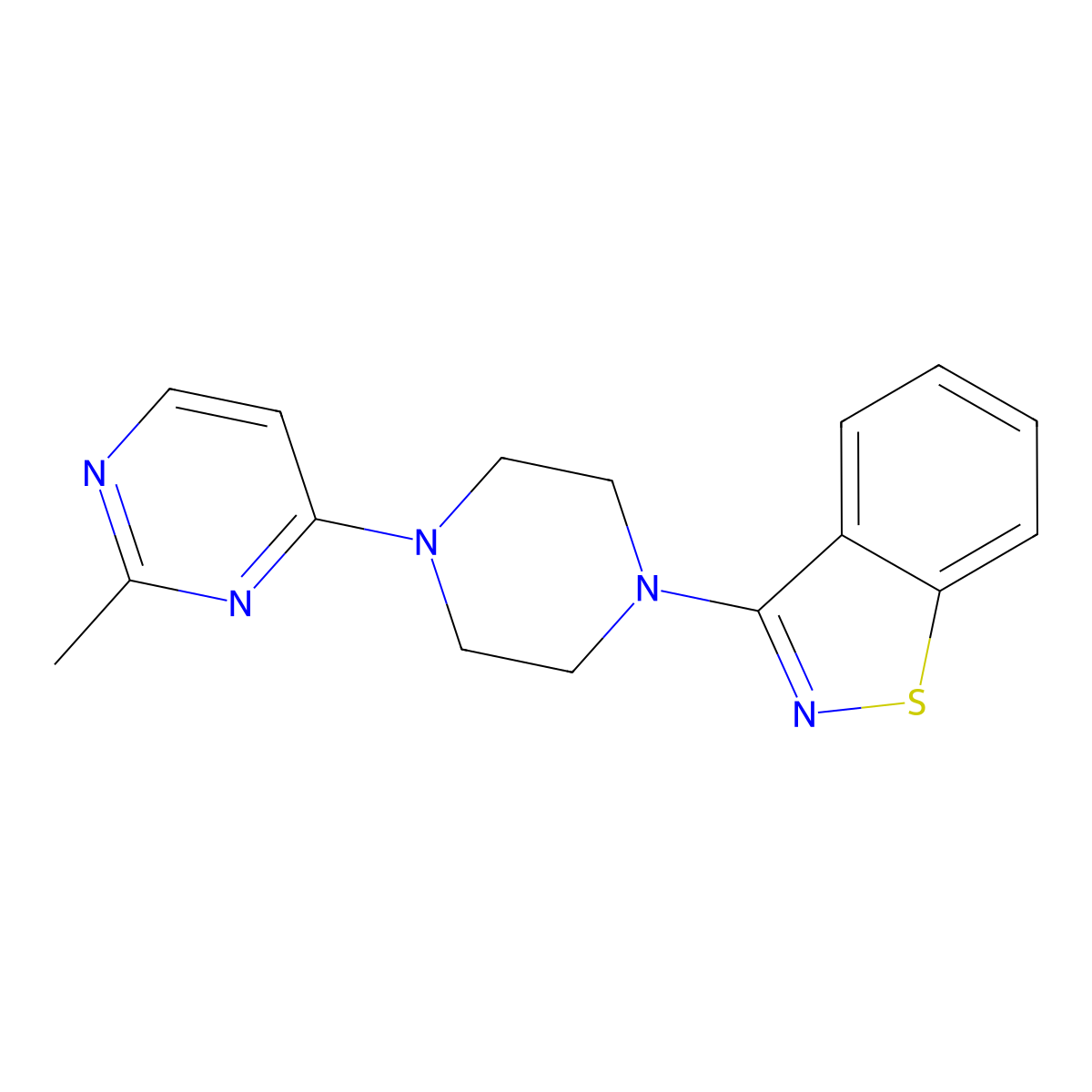 3-[4-(2-Methylpyrimidin-4-yl)piperazin-1-yl]-1,2-benzothiazole molecular structure, CAS 2327521-49-1