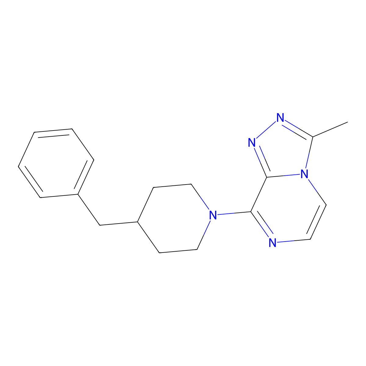 4-Benzyl-1-{3-methyl-[1,2,4]triazolo[4,3-a]pyrazin-8-yl}piperidine molecular structure, CAS 2327521-62-8