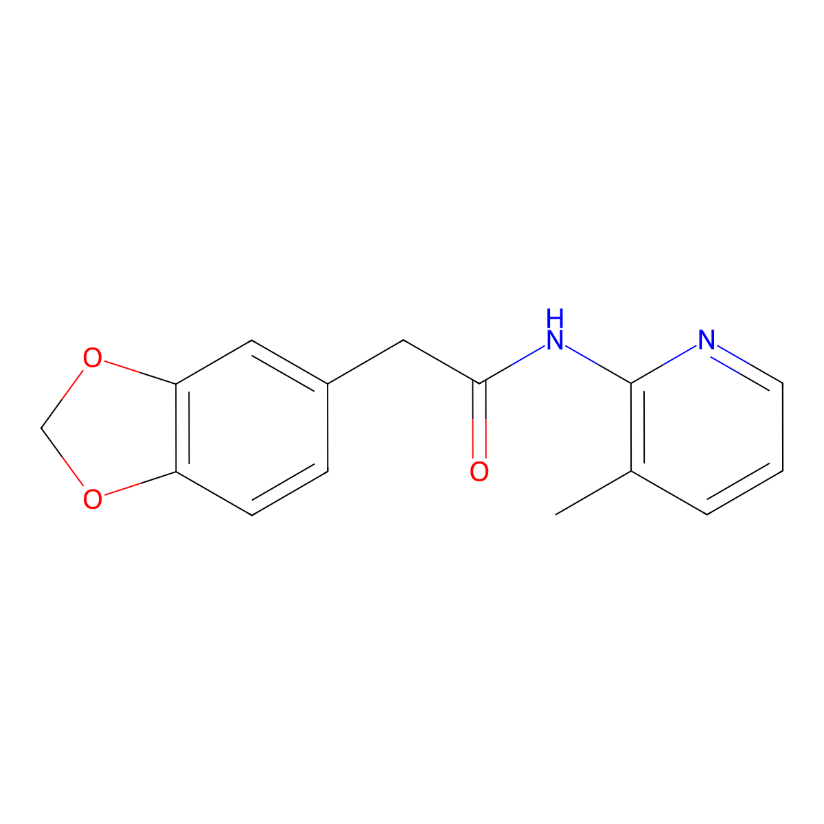 N-(3-Methyl-2-pyridinyl)-1,3-benzodioxole-5-acetamide molecular structure, CAS 2327522-13-2
