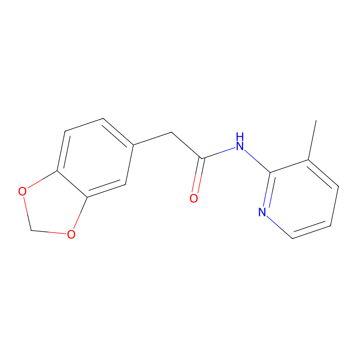 N-(3-Methyl-2-pyridinyl)-1,3-benzodioxole-5-acetamide molecular structure, CAS 2327522-13-2