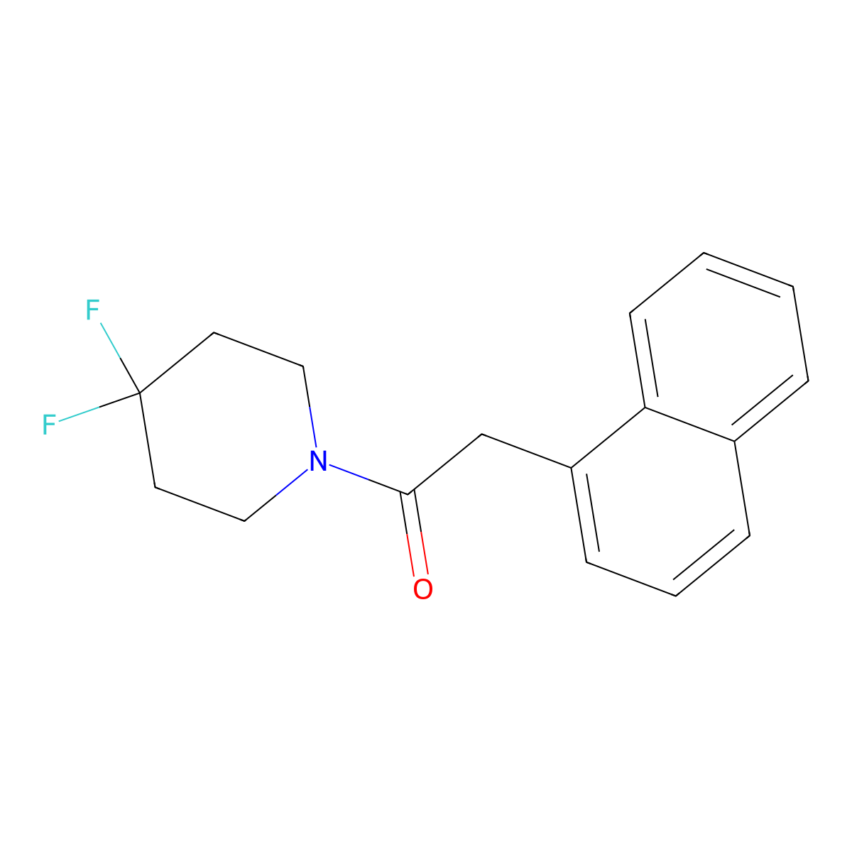 1-(4,4-Difluoropiperidin-1-yl)-2-(naphthalen-1-yl)ethan-1-one molecular structure, CAS 2327532-31-8