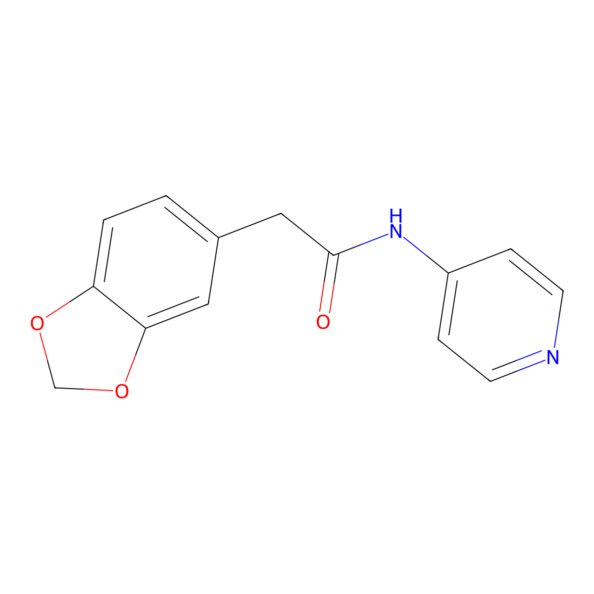 N-4-Pyridinyl-1,3-benzodioxole-5-acetamide molecular structure, CAS 2327533-73-1