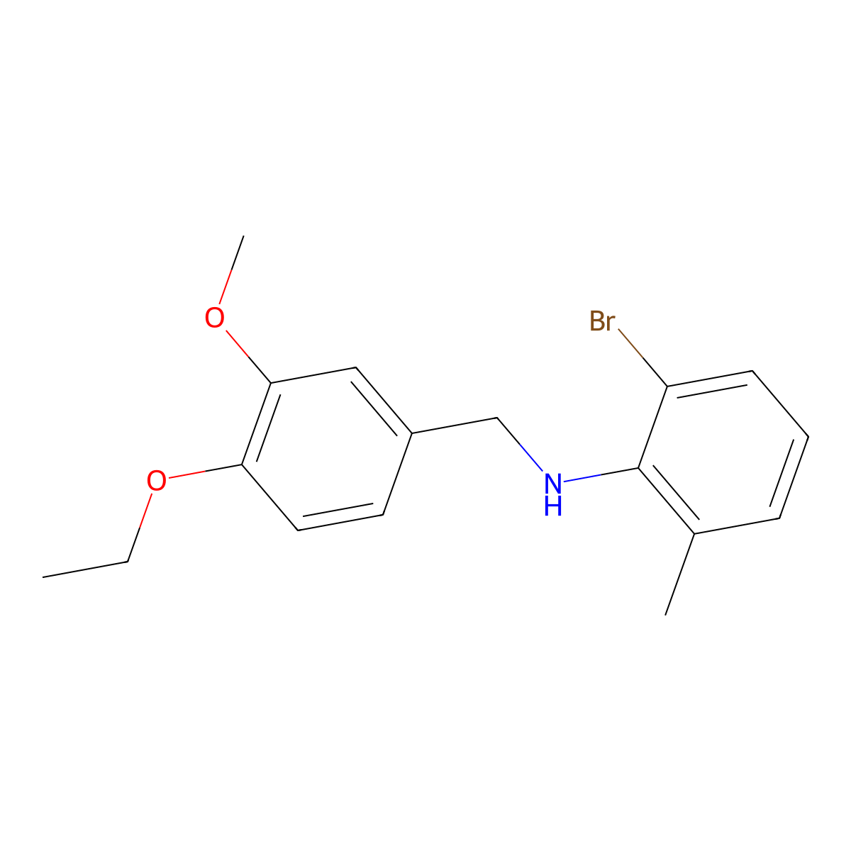 2-bromo-N-[(4-ethoxy-3-methoxyphenyl)methyl]-6-methylaniline molecular structure, CAS 2327579-47-3