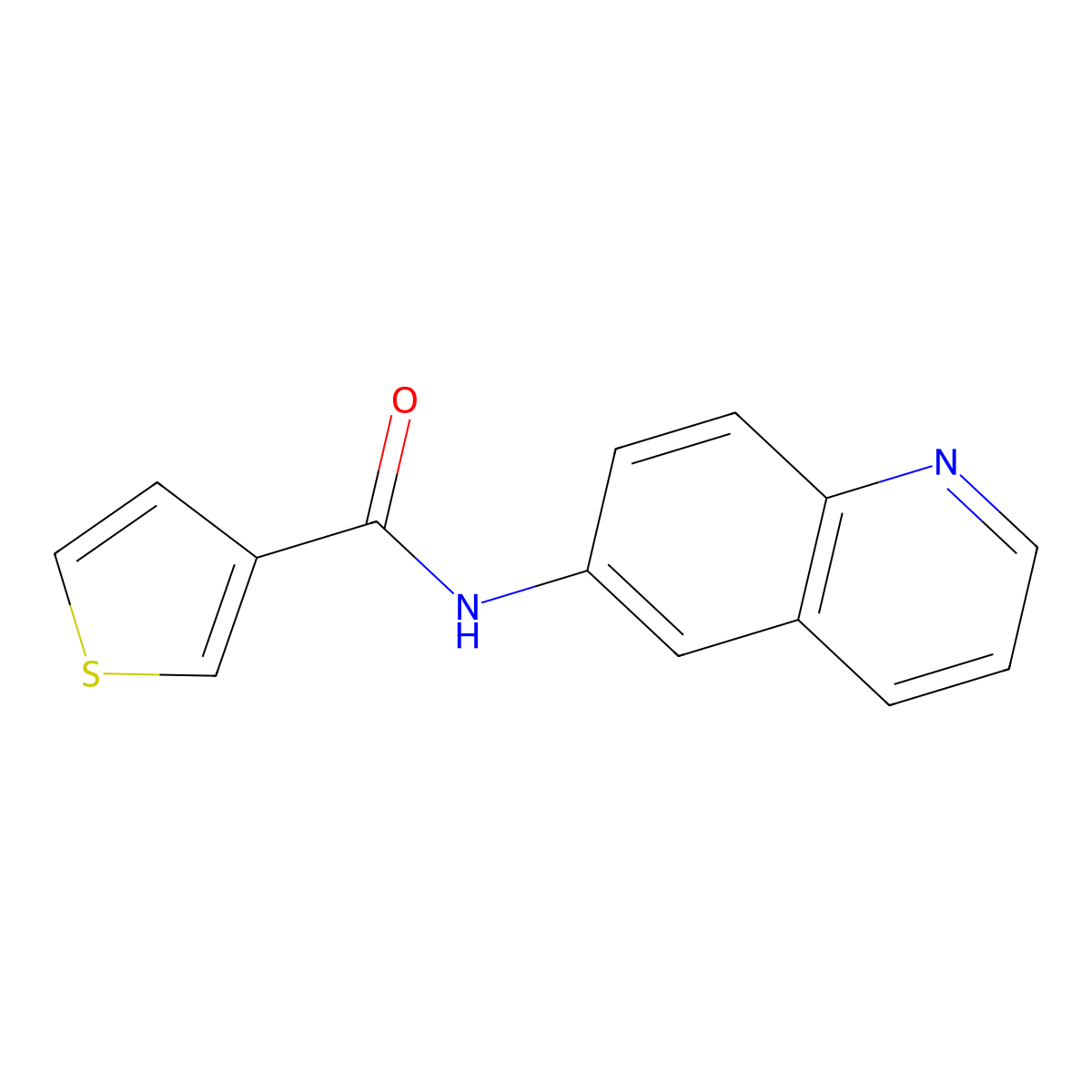 N-(quinolin-6-yl)thiophene-3-carboxamide molecular structure, CAS 2327607-55-4