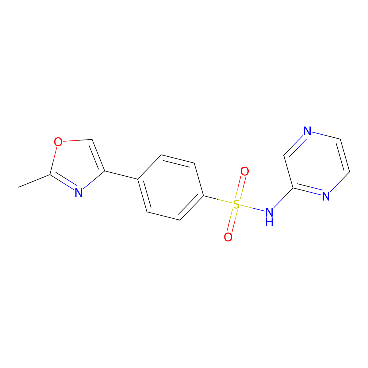 4-(2-methyl-1,3-oxazol-4-yl)-N-(pyrazin-2-yl)benzene-1-sulfonamide molecular structure, CAS 2327626-93-5