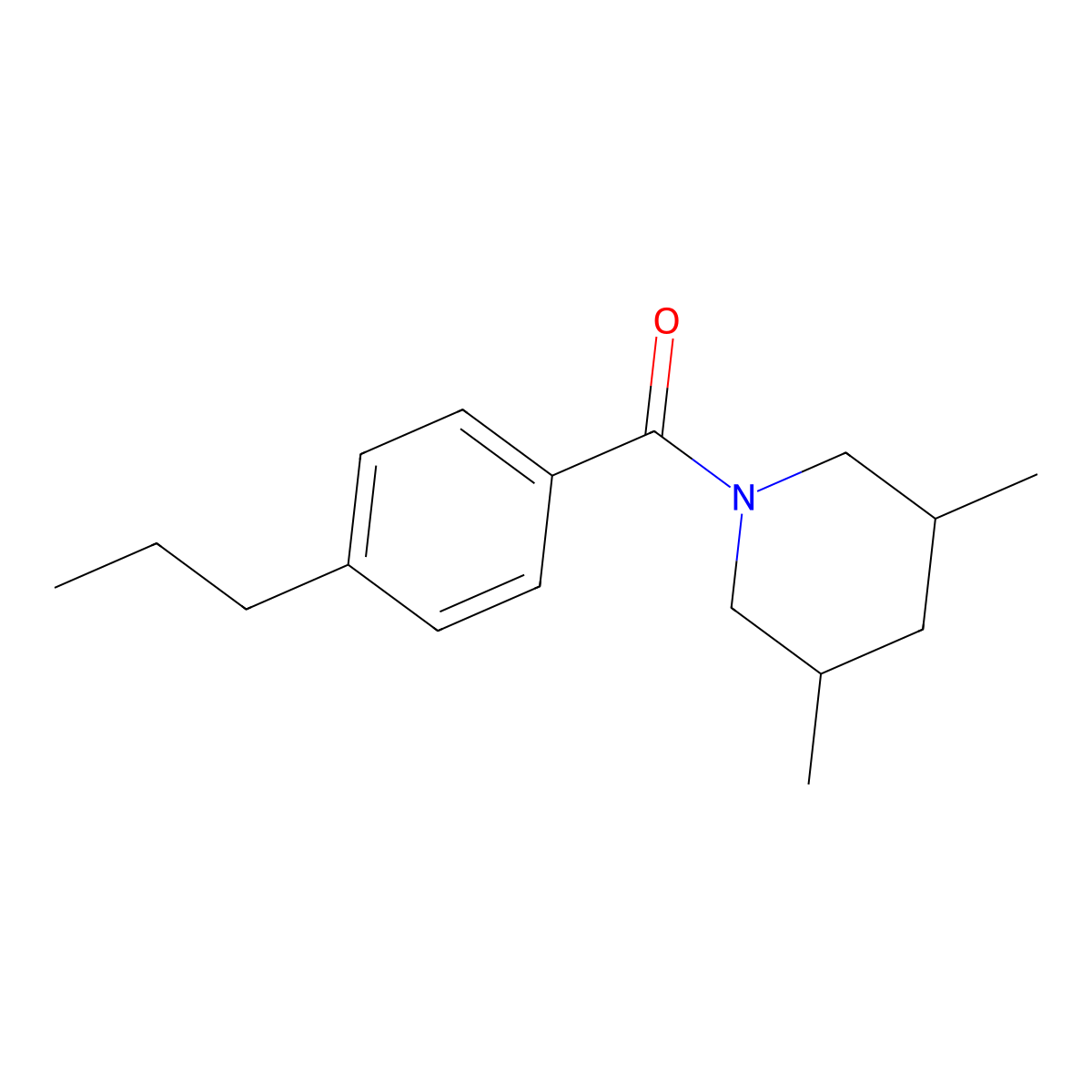 (3,5-Dimethyl-1-piperidinyl)(4-propylphenyl)methanone molecular structure, CAS 2327654-86-2