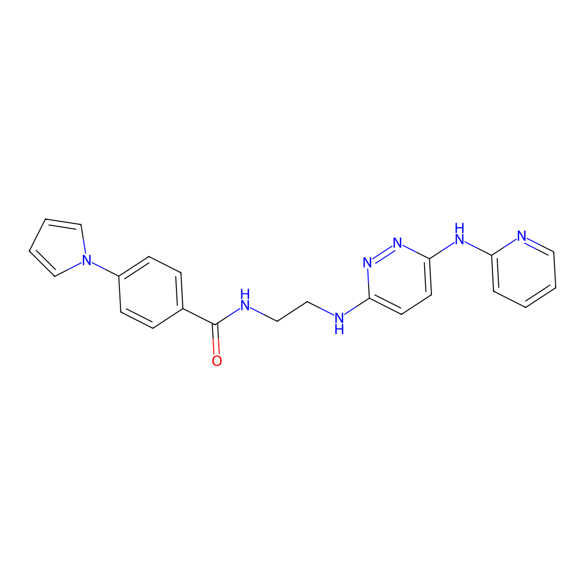 n-[2-({6-[(Pyridin-2-yl)amino]pyridazin-3-yl}amino)ethyl]-4-(1h-pyrrol-1-yl)benzamide molecular structure, CAS 2327665-08-5