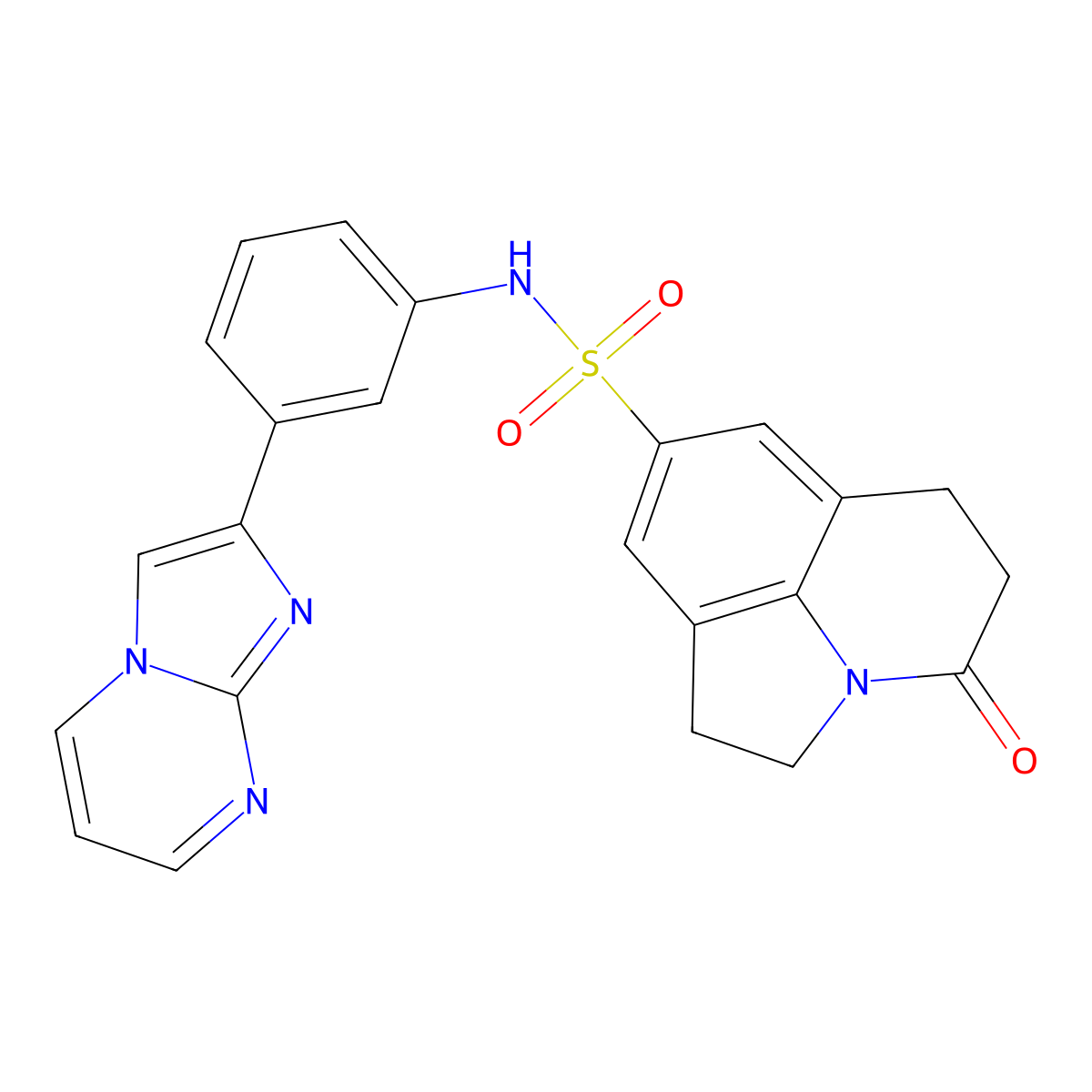 N-(3-{imidazo[1,2-a]pyrimidin-2-yl}phenyl)-11-oxo-1-azatricyclo[6.3.1.0^{4,12}]dodeca-4,6,8(12)-triene-6-sulfonamide molecular structure, CAS 2327665-24-5