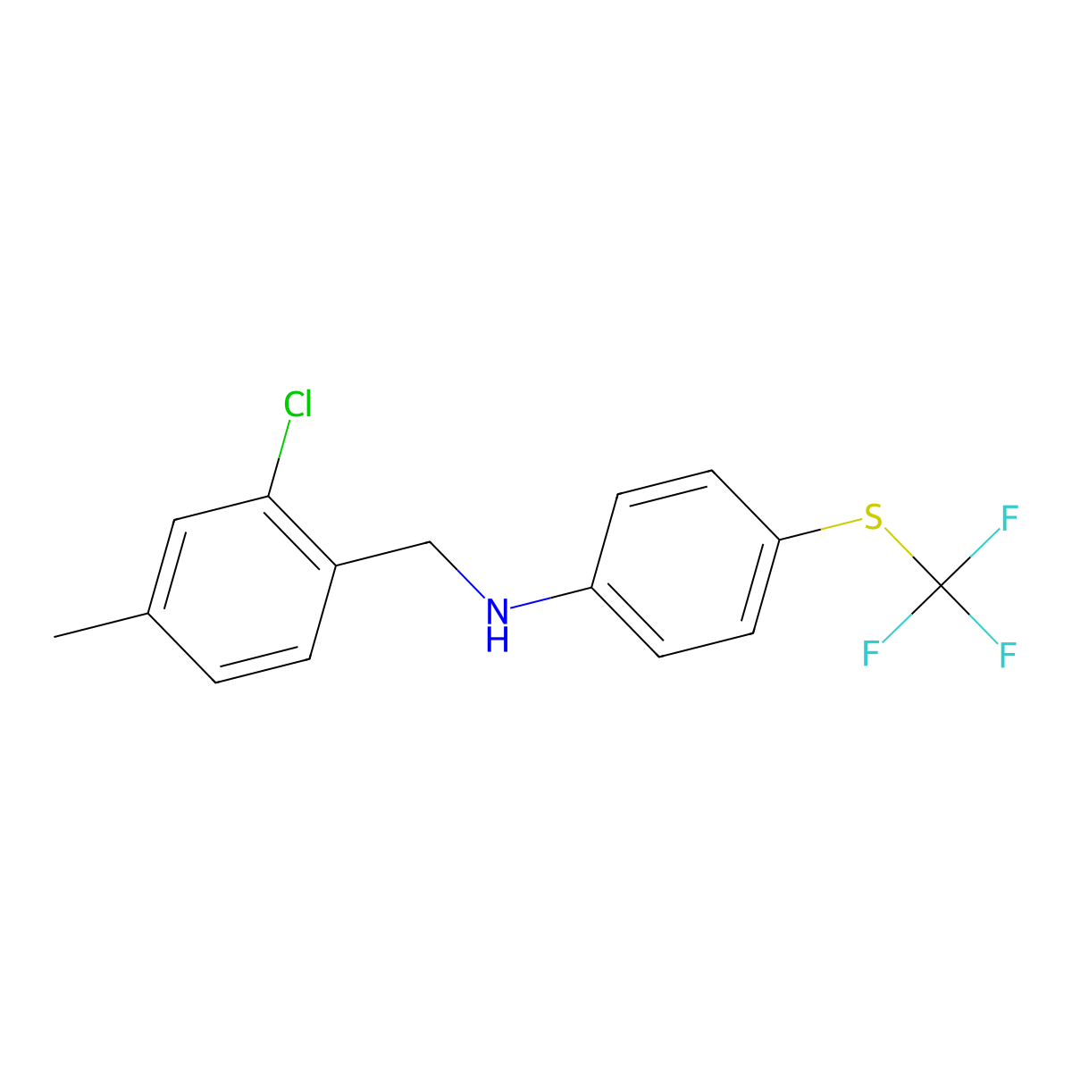 N-[(2-chloro-4-methylphenyl)methyl]-4-[(trifluoromethyl)sulfanyl]aniline molecular structure, CAS 2327674-08-6
