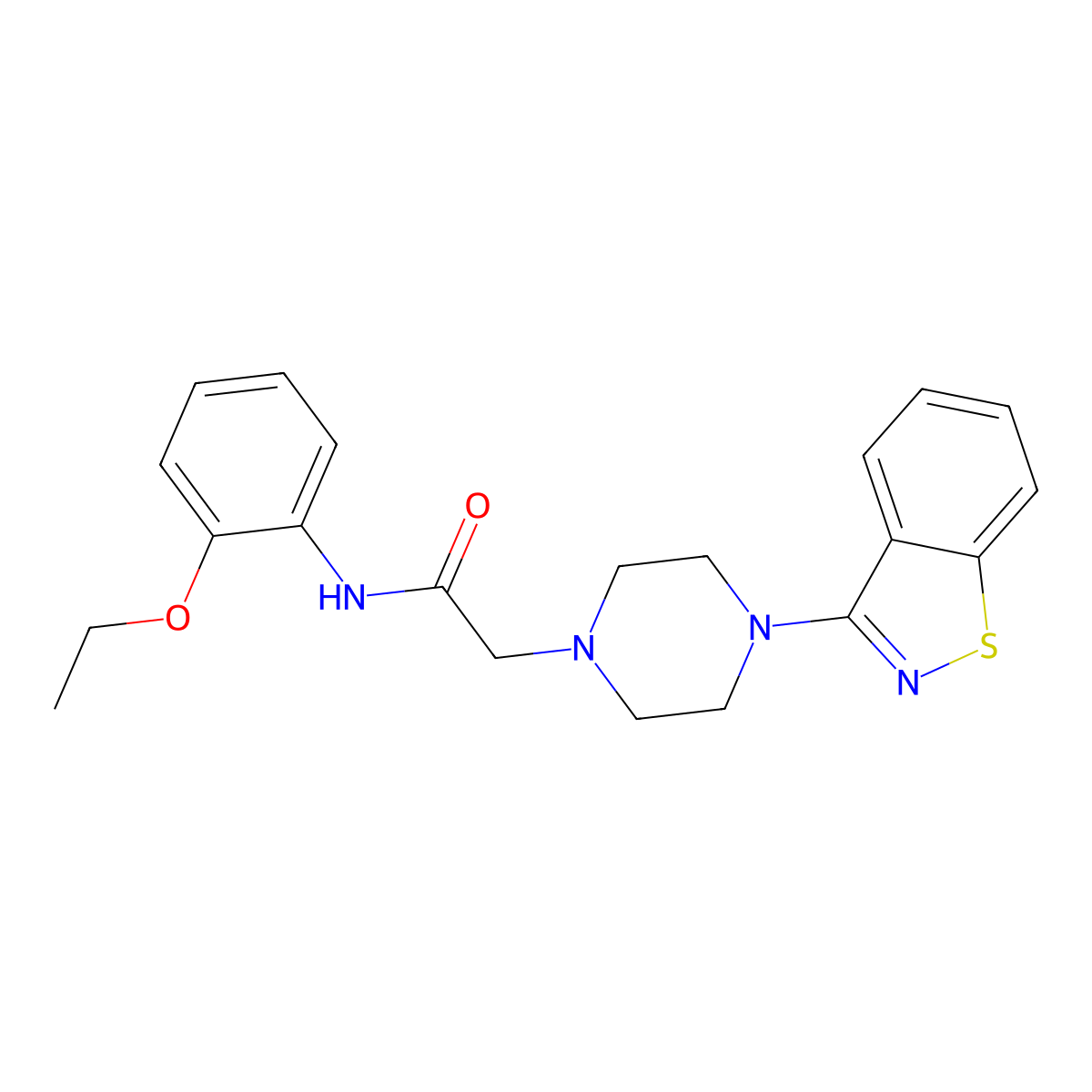 2-[4-(1,2-benzothiazol-3-yl)piperazin-1-yl]-N-(2-ethoxyphenyl)acetamide molecular structure, CAS 2327688-03-7