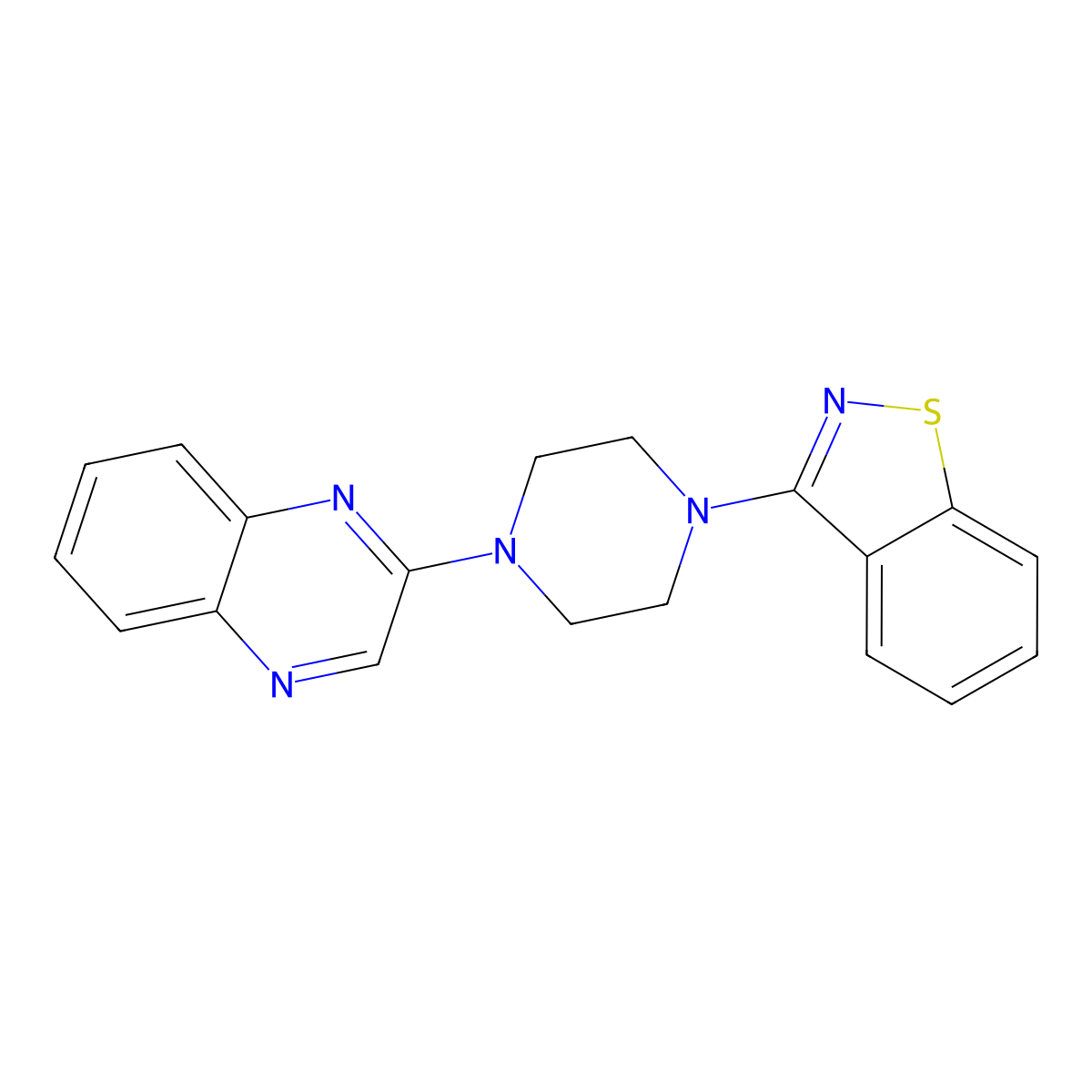 2-[4-(1,2-Benzothiazol-3-yl)piperazin-1-yl]quinoxaline molecular structure, CAS 2327693-86-5